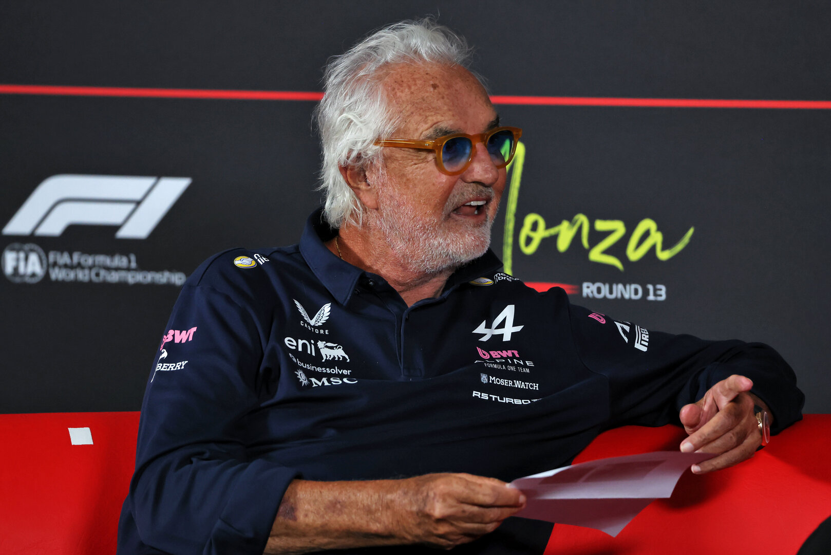 GP ITALIA, Flavio Briatore (ITA) Alpine F1 Team Executive Advisor in the FIA Press Conference.
04.09.2026. Formula 1 World Championship, Rd 13, Italian Grand Prix, Monza, Italy, Practice Day.
 - www.xpbimages.com, EMail: requests@xpbimages.com © Copyright:  Rew / XPB Images