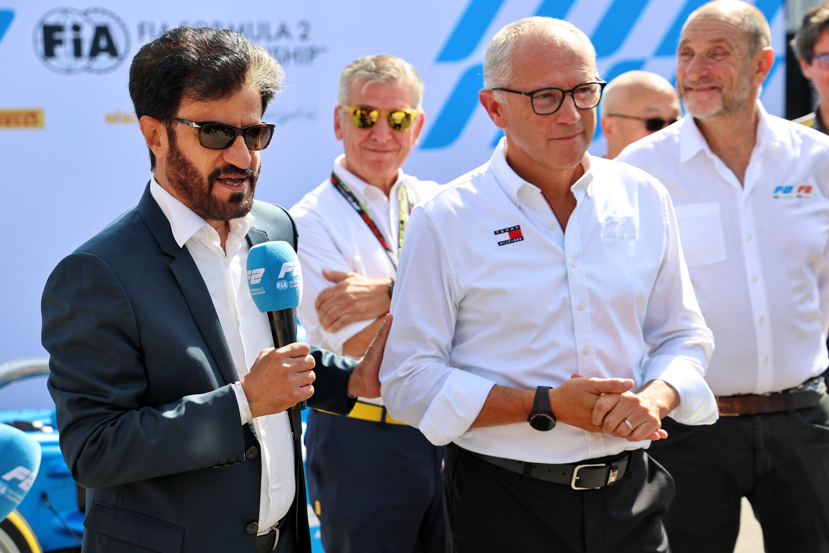 GP ITALIA, (L to R): Mohammed Bin Sulayem (UAE) FIA President with Stefano Domenicali (ITA) Formula One President e CEO.
05.09.2026. Formula 1 World Championship, Rd 13, Italian Grand Prix, Monza, Italy, Qualifiche Day.
- www.xpbimages.com, EMail: requests@xpbimages.com © Copyright: Batchelor / XPB Images