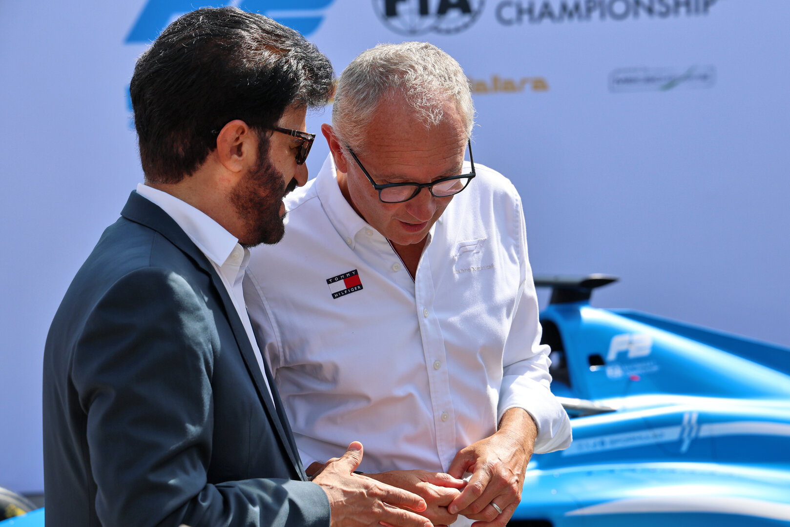 GP ITALIA, (L to R): Mohammed Bin Sulayem (UAE) FIA President with Stefano Domenicali (ITA) Formula One President e CEO.
05.09.2026. Formula 1 World Championship, Rd 13, Italian Grand Prix, Monza, Italy, Qualifiche Day.
- www.xpbimages.com, EMail: requests@xpbimages.com © Copyright: Batchelor / XPB Images