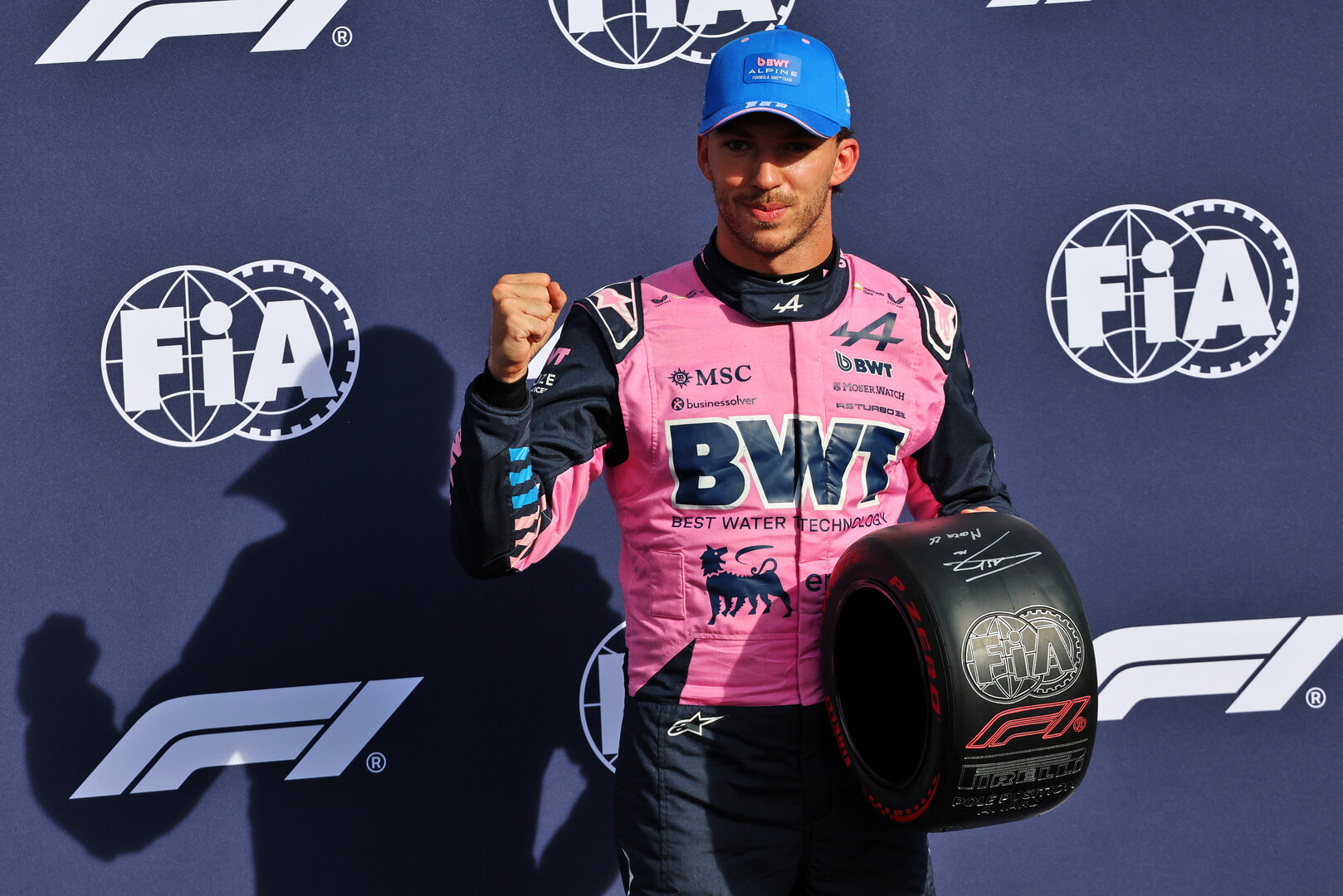 GP ITALIA, Pierre Gasly (FRA) Alpine F1 Team celebrates his pole position in qualifying parc ferme.
05.09.2026. Formula 1 World Championship, Rd 13, Italian Grand Prix, Monza, Italy, Qualifiche Day.
- www.xpbimages.com, EMail: requests@xpbimages.com © Copyright: Batchelor / XPB Images