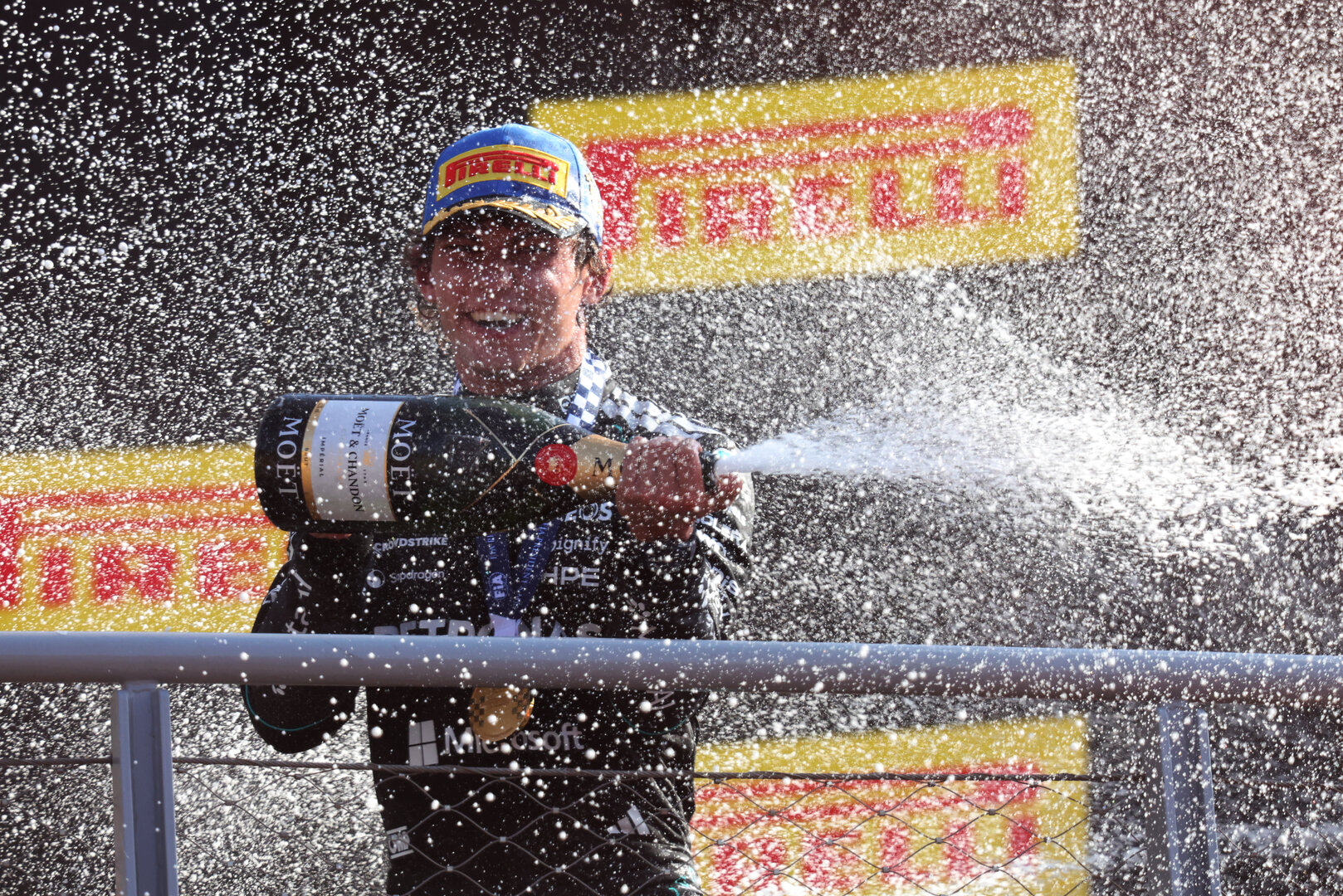 GP ITALIA, Gara winner Andrea Kimi Antonelli (ITA) Mercedes AMG Formula One Team celebrates on the podium.
06.09.2026. Formula 1 World Championship, Rd 13, Italian Grand Prix, Monza, Italy, Gara Day.
- www.xpbimages.com, EMail: requests@xpbimages.com © Copyright: Dunbar / XPB Images