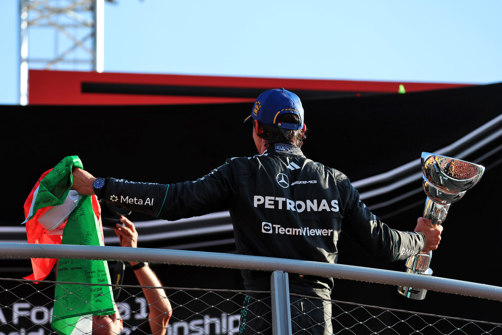 GP ITALIA, Gara winner Andrea Kimi Antonelli (ITA) Mercedes AMG Formula One Team celebrates on the podium.
06.09.2026. Formula 1 World Championship, Rd 13, Italian Grand Prix, Monza, Italy, Gara Day.
- www.xpbimages.com, EMail: requests@xpbimages.com © Copyright: Rew / XPB Images