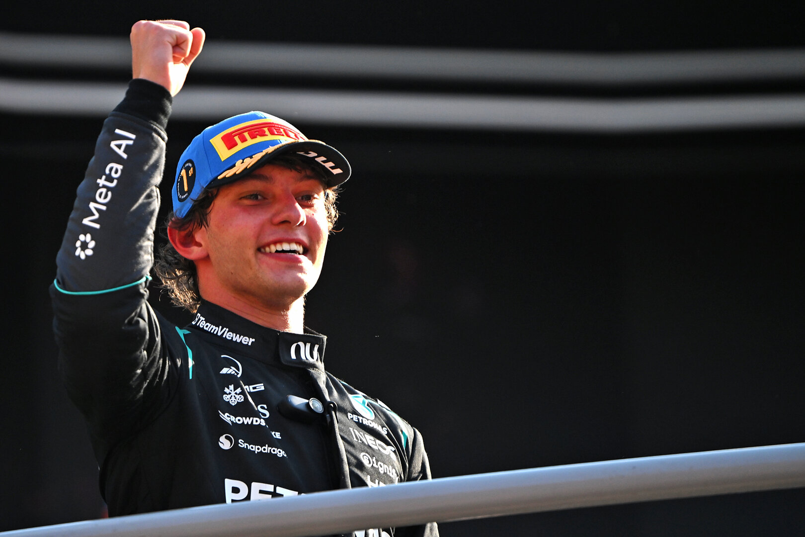 GP ITALIA, Gara winner Andrea Kimi Antonelli (ITA) Mercedes AMG Formula One Team celebrates on the podium.
06.09.2026. Formula 1 World Championship, Rd 13, Italian Grand Prix, Monza, Italy, Gara Day.
- www.xpbimages.com, EMail: requests@xpbimages.com © Copyright: Price / XPB Images