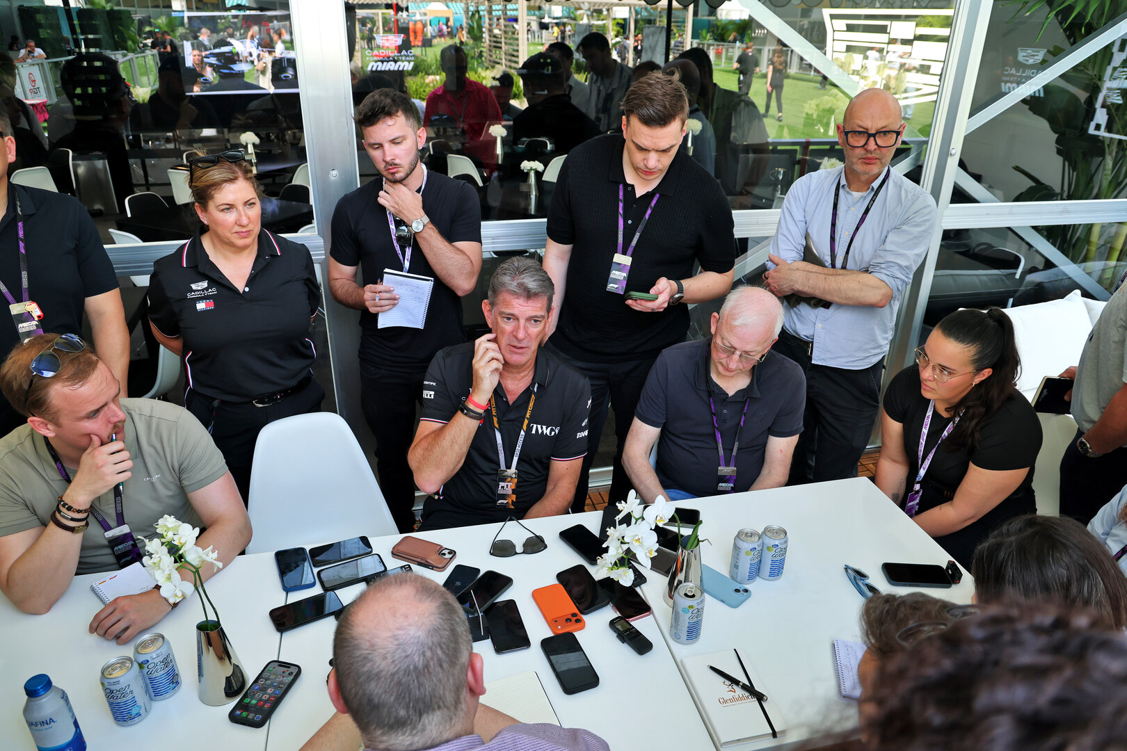 GP MIAMI, Graeme Lowdon (GBR) Cadillac Formula 1 Team, Team Principal with the media.
30.04.2026. Formula 1 World Championship, Rd 4, Miami Grand Prix, Miami, Florida, USA, Preparation Day.
- www.xpbimages.com, EMail: requests@xpbimages.com © Copyright: Batchelor / XPB Images