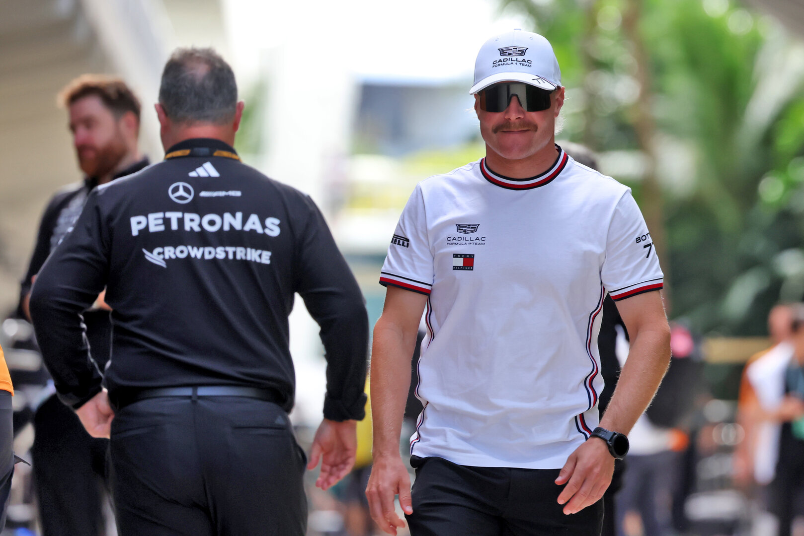 GP MIAMI, (L to R): Ron Meadows (GBR) Mercedes AMG Formula One Team Sporting Director with Valtteri Bottas (FIN) Cadillac Formula 1 Team.
30.04.2026. Formula 1 World Championship, Rd 4, Miami Grand Prix, Miami, Florida, USA, Preparation Day.
- www.xpbimages.com, EMail: requests@xpbimages.com © Copyright: Dunbar / XPB Images