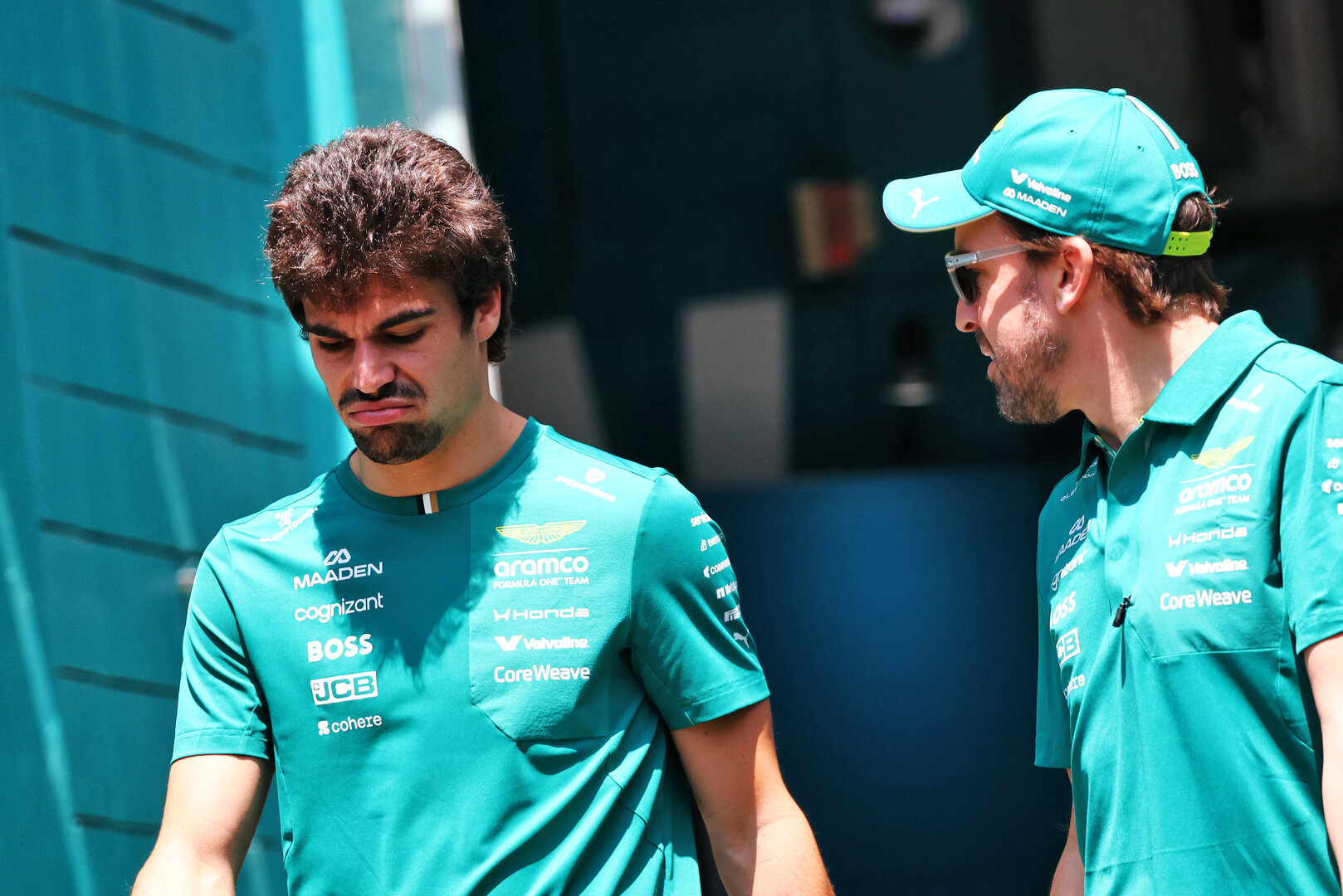GP MIAMI, lre Lance Stroll (CDN) Aston Martin F1 Team with team mate Fernando Alonso (ESP) Aston Martin F1 Team.
30.04.2026. Formula 1 World Championship, Rd 4, Miami Grand Prix, Miami, Florida, USA, Preparation Day.
- www.xpbimages.com, EMail: requests@xpbimages.com © Copyright: Bearne / XPB Images