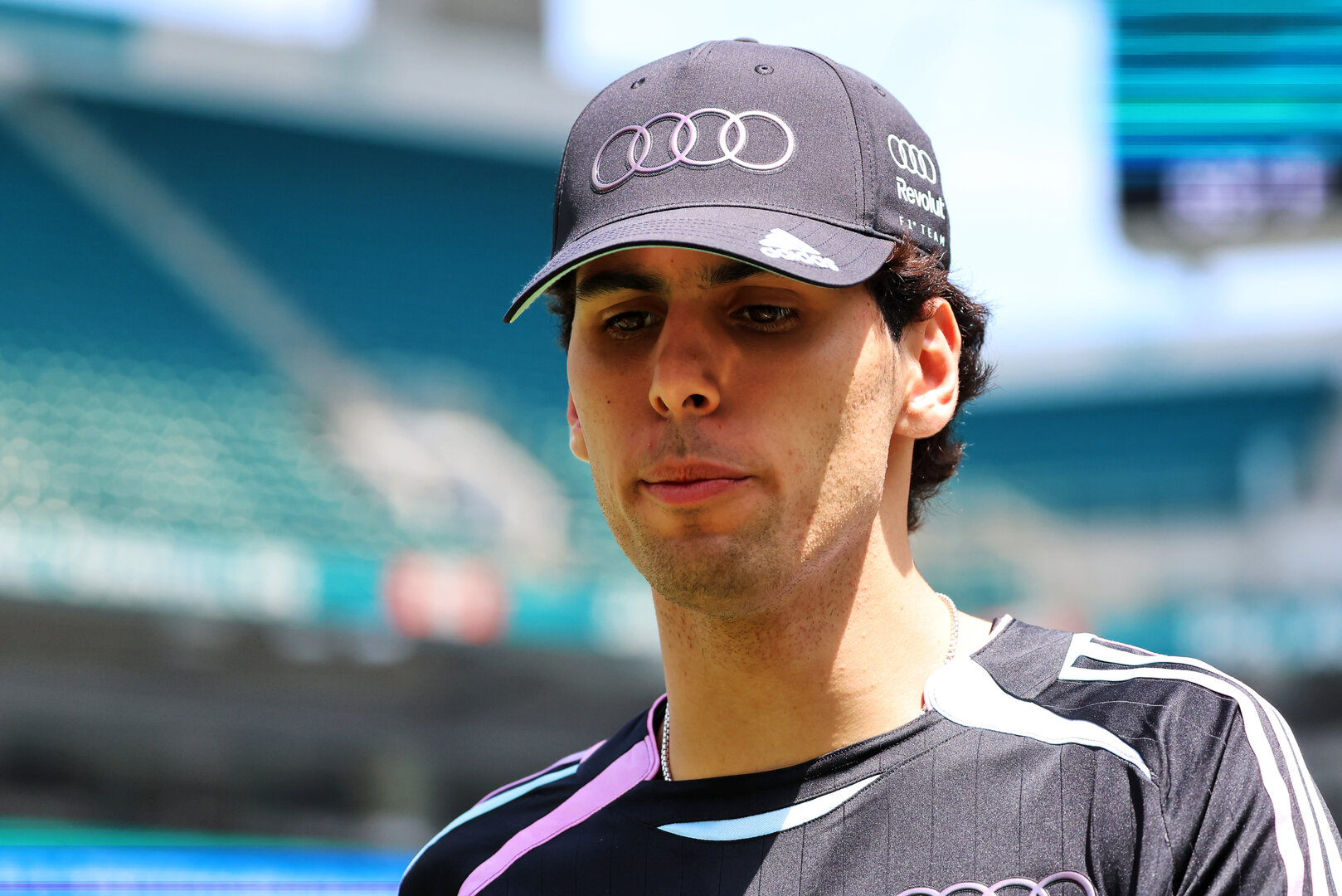 GP MIAMI, Gabriel Bortoleto (BRA) Audi F1 Team.
30.04.2026. Formula 1 World Championship, Rd 4, Miami Grand Prix, Miami, Florida, USA, Preparation Day.
 - www.xpbimages.com, EMail: requests@xpbimages.com © Copyright: Rew / XPB Images