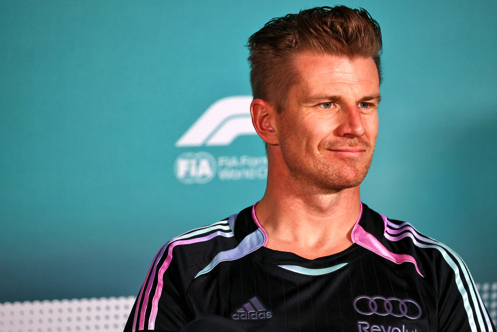 GP MIAMI, Nico Hulkenberg (GER) Audi F1 Team in the FIA Press Conference.
30.04.2026. Formula 1 World Championship, Rd 4, Miami Grand Prix, Miami, Florida, USA, Preparation Day.
- www.xpbimages.com, EMail: requests@xpbimages.com © Copyright: Bearne / XPB Images