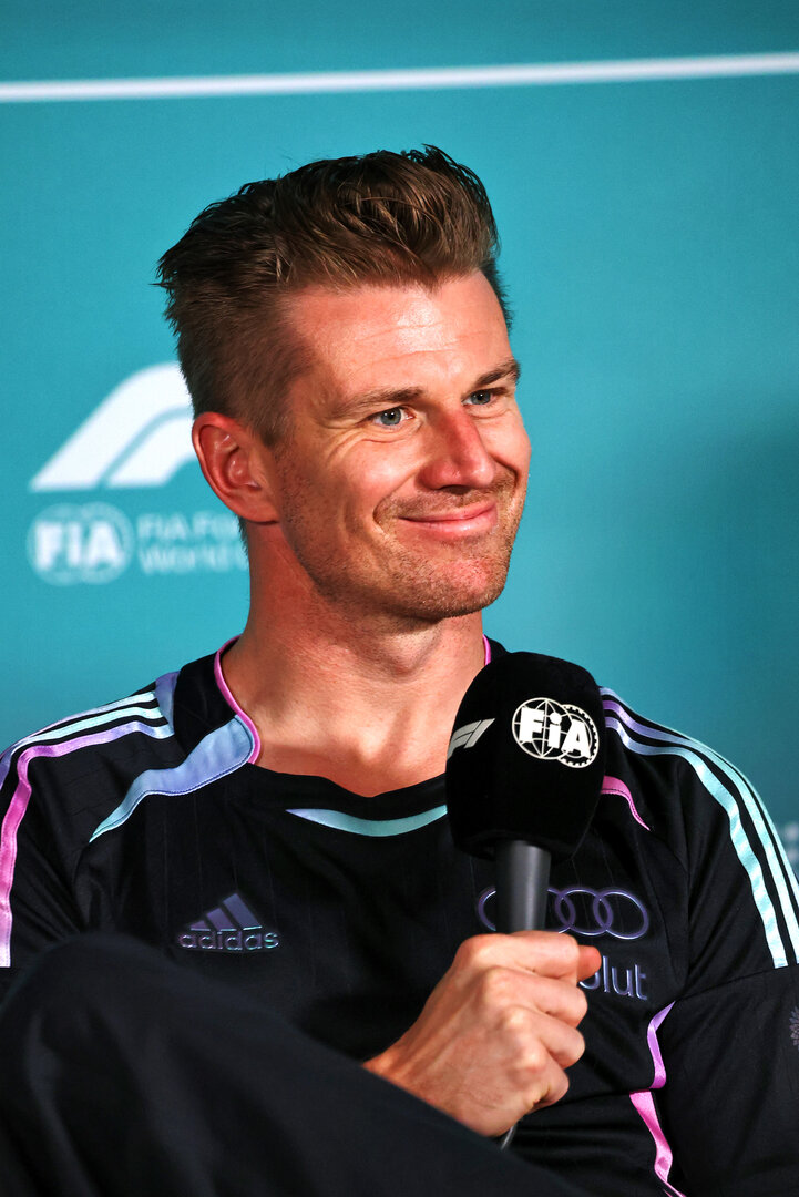 GP MIAMI, Nico Hulkenberg (GER) Audi F1 Team in the FIA Press Conference.
30.04.2026. Formula 1 World Championship, Rd 4, Miami Grand Prix, Miami, Florida, USA, Preparation Day.
- www.xpbimages.com, EMail: requests@xpbimages.com © Copyright: Bearne / XPB Images
