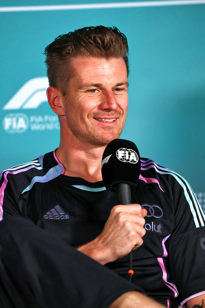 GP MIAMI, Nico Hulkenberg (GER) Audi F1 Team in the FIA Press Conference.
30.04.2026. Formula 1 World Championship, Rd 4, Miami Grand Prix, Miami, Florida, USA, Preparation Day.
- www.xpbimages.com, EMail: requests@xpbimages.com © Copyright: Bearne / XPB Images