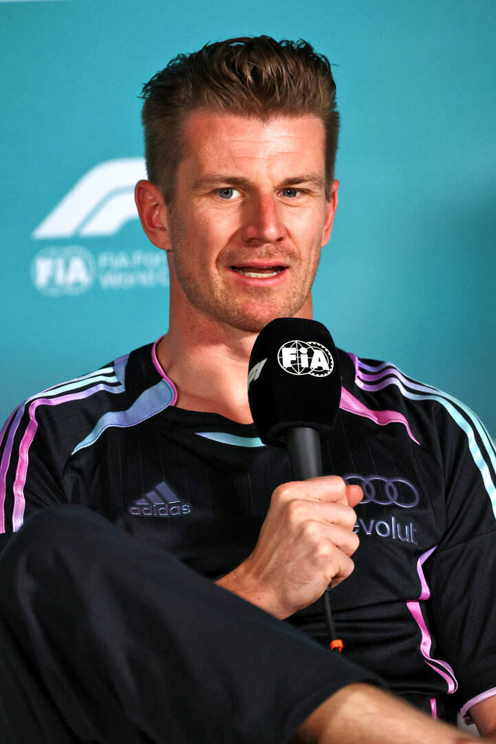 GP MIAMI, Nico Hulkenberg (GER) Audi F1 Team in the FIA Press Conference.
30.04.2026. Formula 1 World Championship, Rd 4, Miami Grand Prix, Miami, Florida, USA, Preparation Day.
- www.xpbimages.com, EMail: requests@xpbimages.com © Copyright: Bearne / XPB Images