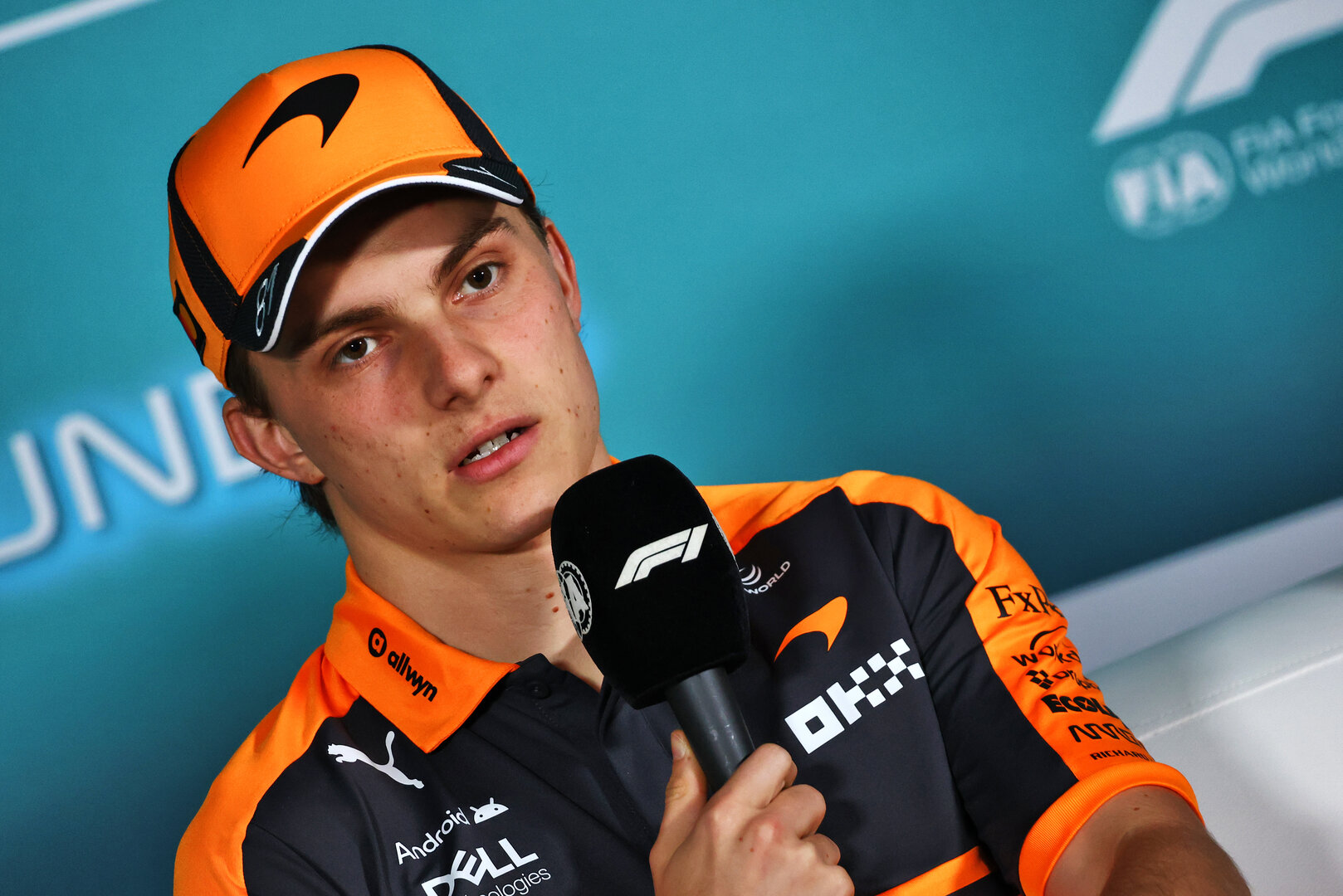 GP MIAMI, Oscar Piastri (AUS) McLaren F1 Team in the FIA Press Conference.
30.04.2026. Formula 1 World Championship, Rd 4, Miami Grand Prix, Miami, Florida, USA, Preparation Day.
- www.xpbimages.com, EMail: requests@xpbimages.com © Copyright: Bearne / XPB Images