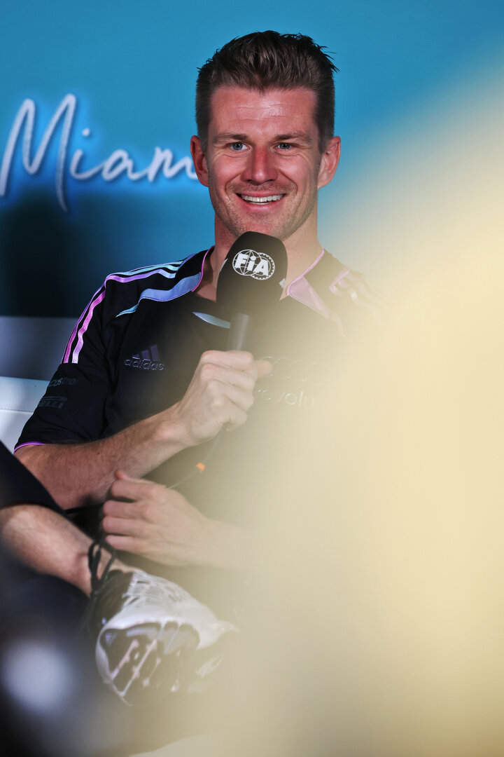 GP MIAMI, Nico Hulkenberg (GER) Audi F1 Team in the FIA Press Conference.
30.04.2026. Formula 1 World Championship, Rd 4, Miami Grand Prix, Miami, Florida, USA, Preparation Day.
- www.xpbimages.com, EMail: requests@xpbimages.com © Copyright: Patching / XPB Images