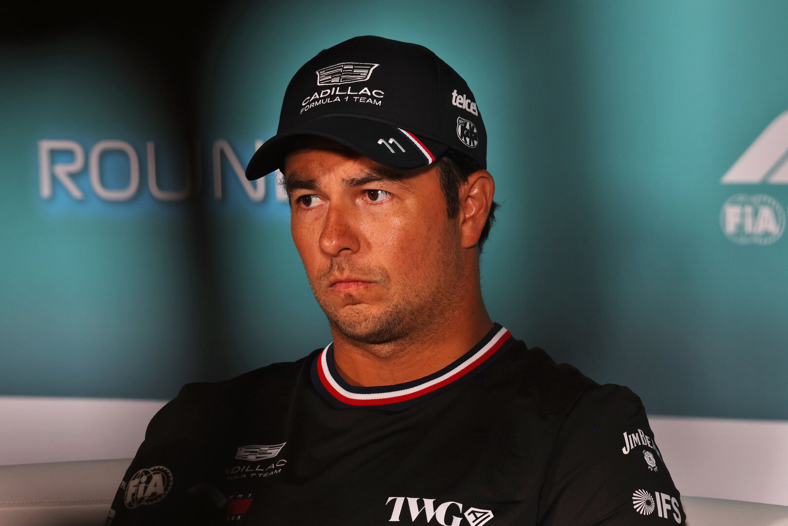 GP MIAMI, Sergio Perez (MEX) Cadillac Formula 1 Team in the FIA Press Conference.
30.04.2026. Formula 1 World Championship, Rd 4, Miami Grand Prix, Miami, Florida, USA, Preparation Day.
- www.xpbimages.com, EMail: requests@xpbimages.com © Copyright: Patching / XPB Images