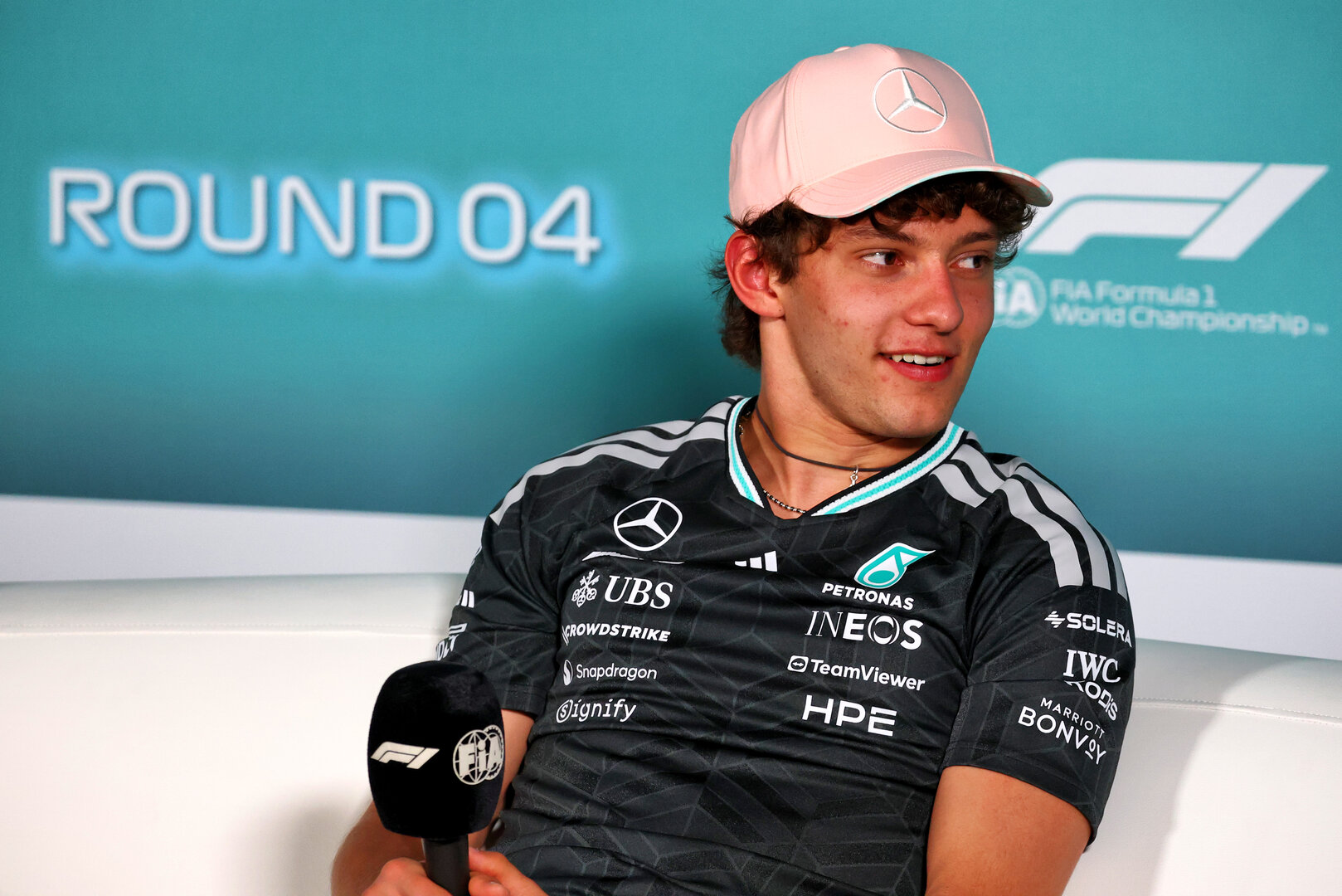 GP MIAMI, Andrea Kimi Antonelli (ITA) Mercedes AMG Formula One Team in the FIA Press Conference.
30.04.2026. Formula 1 World Championship, Rd 4, Miami Grand Prix, Miami, Florida, USA, Preparation Day.
- www.xpbimages.com, EMail: requests@xpbimages.com © Copyright: Bearne / XPB Images