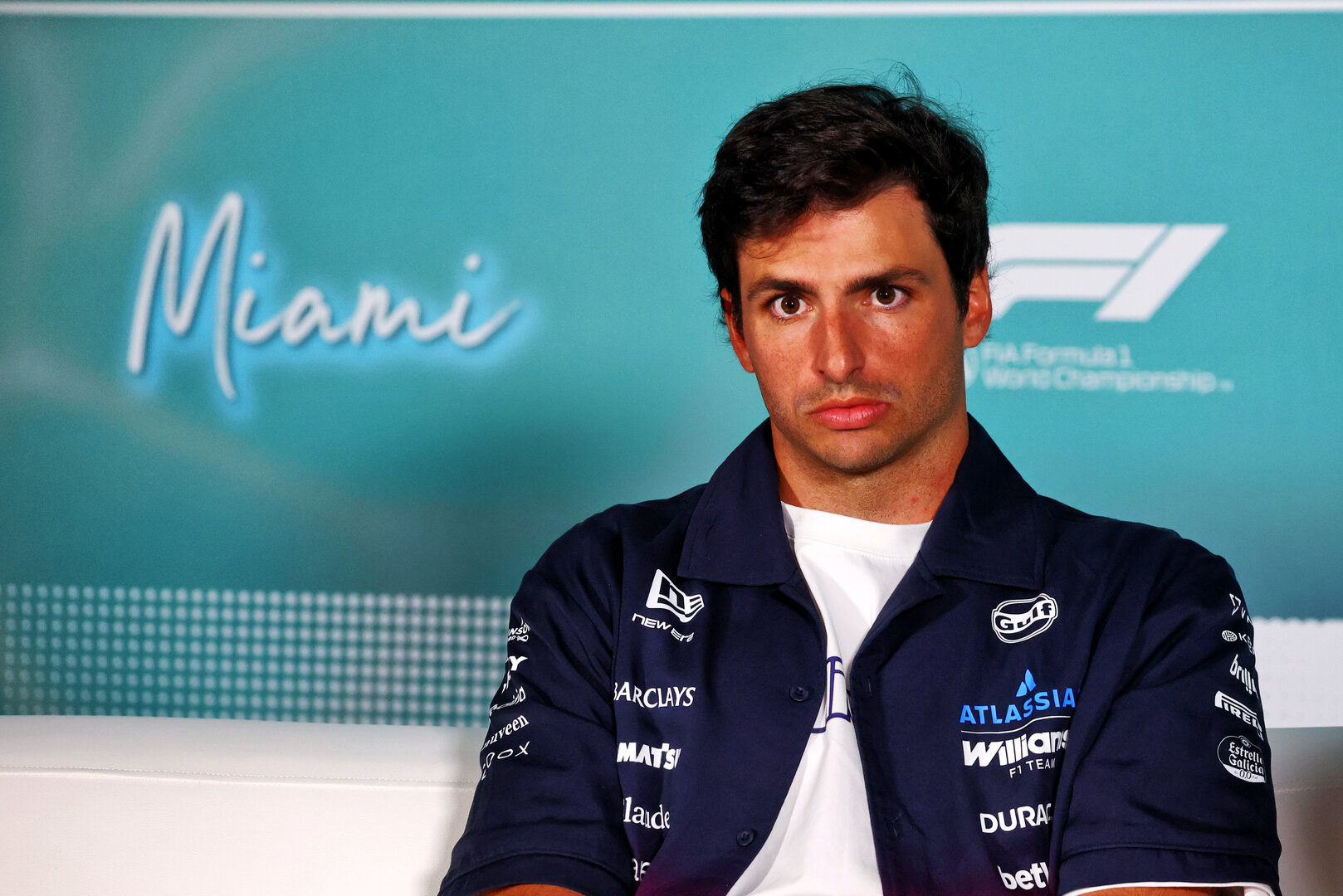 GP MIAMI, Carlos Sainz (ESP) Williams F1 Team in the FIA Press Conference.
30.04.2026. Formula 1 World Championship, Rd 4, Miami Grand Prix, Miami, Florida, USA, Preparation Day.
- www.xpbimages.com, EMail: requests@xpbimages.com © Copyright: Bearne / XPB Images