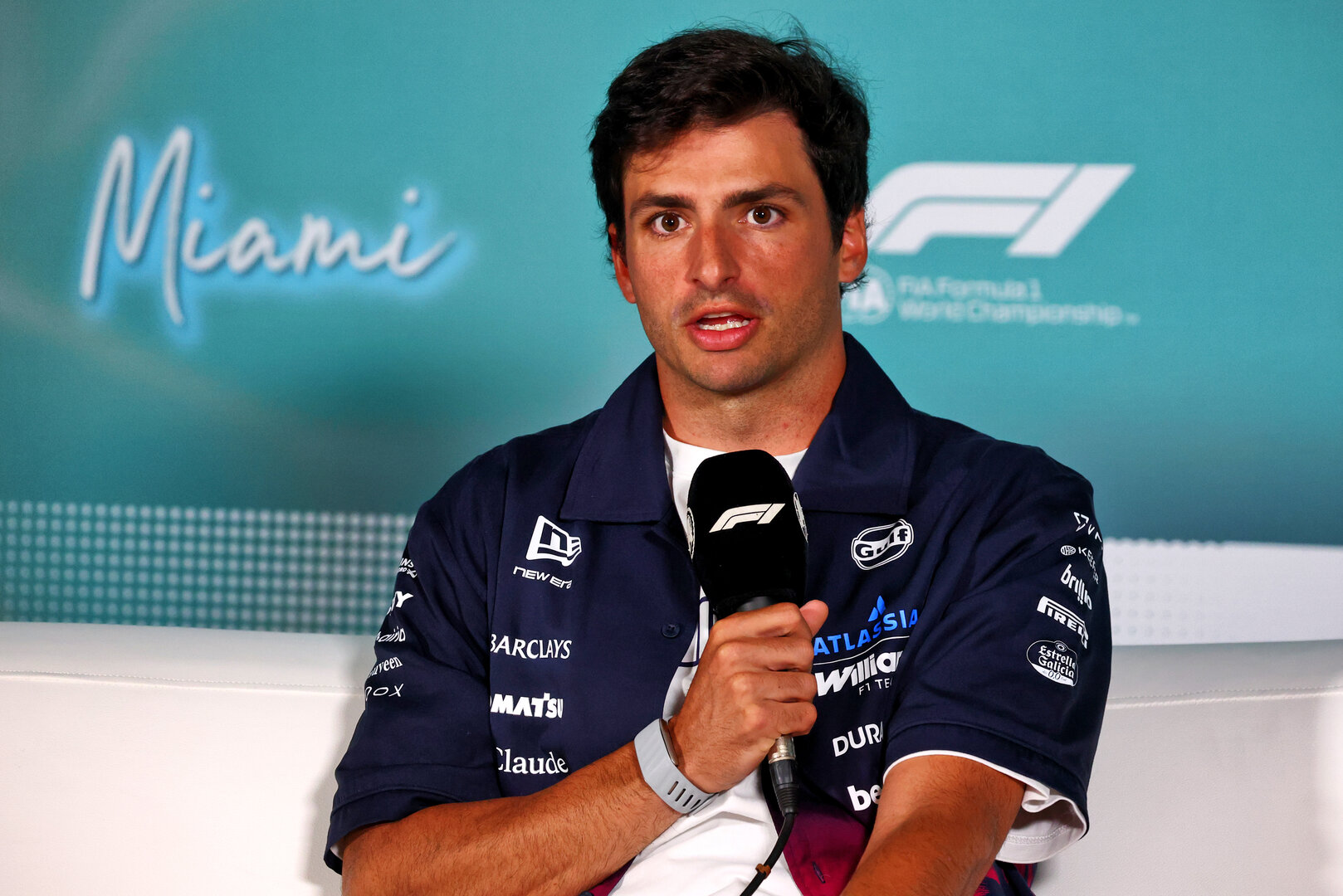 GP MIAMI, Carlos Sainz (ESP) Williams F1 Team in the FIA Press Conference.
30.04.2026. Formula 1 World Championship, Rd 4, Miami Grand Prix, Miami, Florida, USA, Preparation Day.
- www.xpbimages.com, EMail: requests@xpbimages.com © Copyright: Bearne / XPB Images