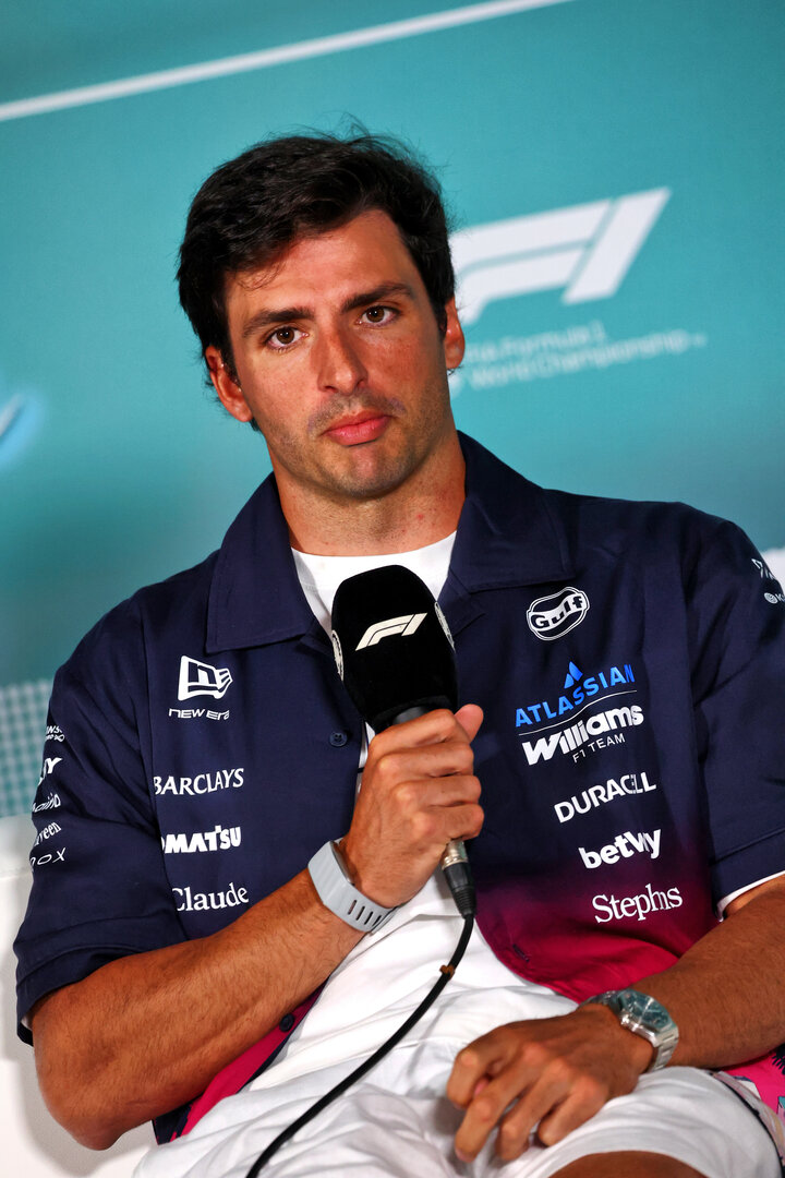 GP MIAMI, Carlos Sainz (ESP) Williams F1 Team in the FIA Press Conference.
30.04.2026. Formula 1 World Championship, Rd 4, Miami Grand Prix, Miami, Florida, USA, Preparation Day.
- www.xpbimages.com, EMail: requests@xpbimages.com © Copyright: Bearne / XPB Images
