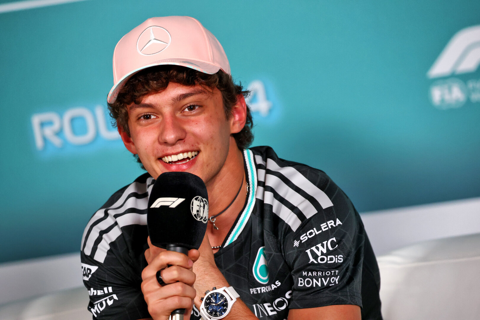 GP MIAMI, Andrea Kimi Antonelli (ITA) Mercedes AMG Formula One Team in the FIA Press Conference.
30.04.2026. Formula 1 World Championship, Rd 4, Miami Grand Prix, Miami, Florida, USA, Preparation Day.
- www.xpbimages.com, EMail: requests@xpbimages.com © Copyright: Bearne / XPB Images