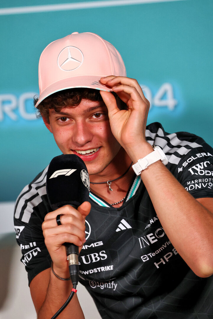 GP MIAMI, Andrea Kimi Antonelli (ITA) Mercedes AMG Formula One Team in the FIA Press Conference.
30.04.2026. Formula 1 World Championship, Rd 4, Miami Grand Prix, Miami, Florida, USA, Preparation Day.
- www.xpbimages.com, EMail: requests@xpbimages.com © Copyright: Bearne / XPB Images