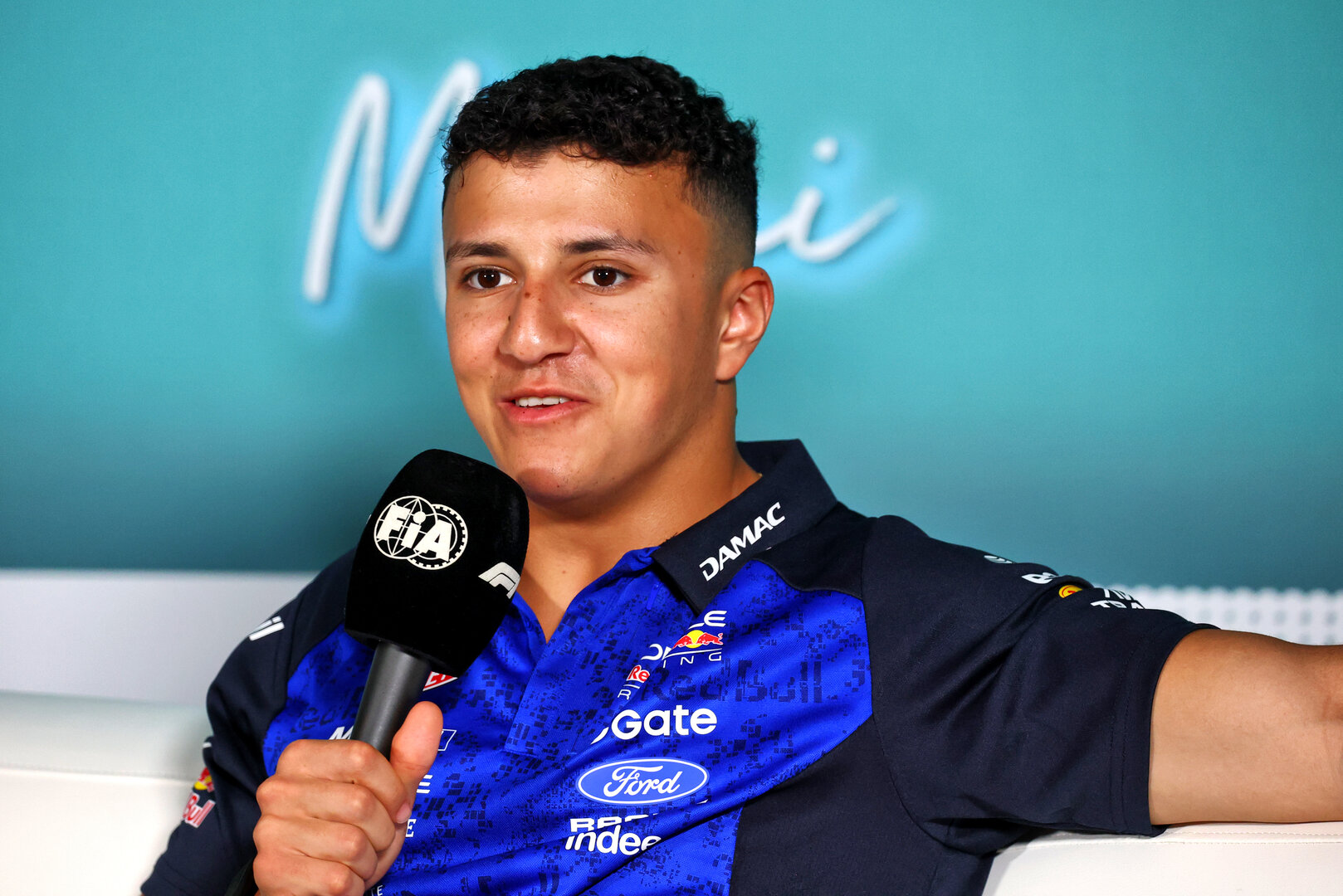 GP MIAMI, Isack Hadjar (FRA) Red Bull Racing in the FIA Press Conference.
30.04.2026. Formula 1 World Championship, Rd 4, Miami Grand Prix, Miami, Florida, USA, Preparation Day.
- www.xpbimages.com, EMail: requests@xpbimages.com © Copyright: Bearne / XPB Images