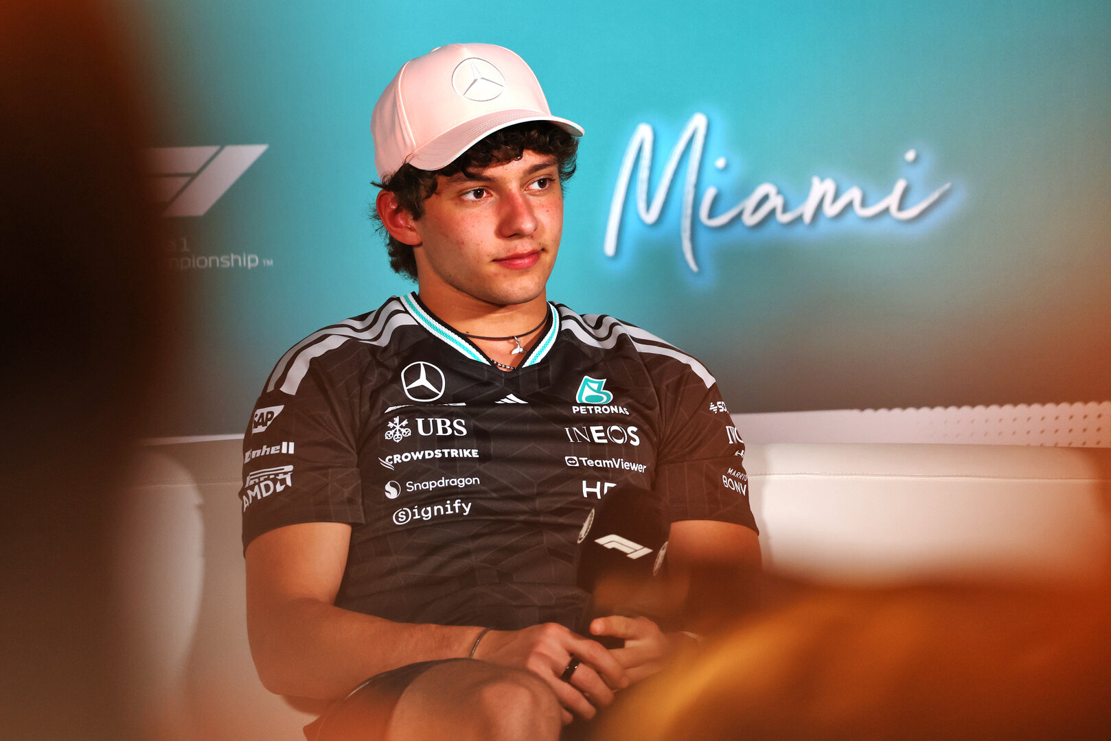 GP MIAMI, Andrea Kimi Antonelli (ITA) Mercedes AMG Formula One Team in the FIA Press Conference.
30.04.2026. Formula 1 World Championship, Rd 4, Miami Grand Prix, Miami, Florida, USA, Preparation Day.
- www.xpbimages.com, EMail: requests@xpbimages.com © Copyright: Patching / XPB Images