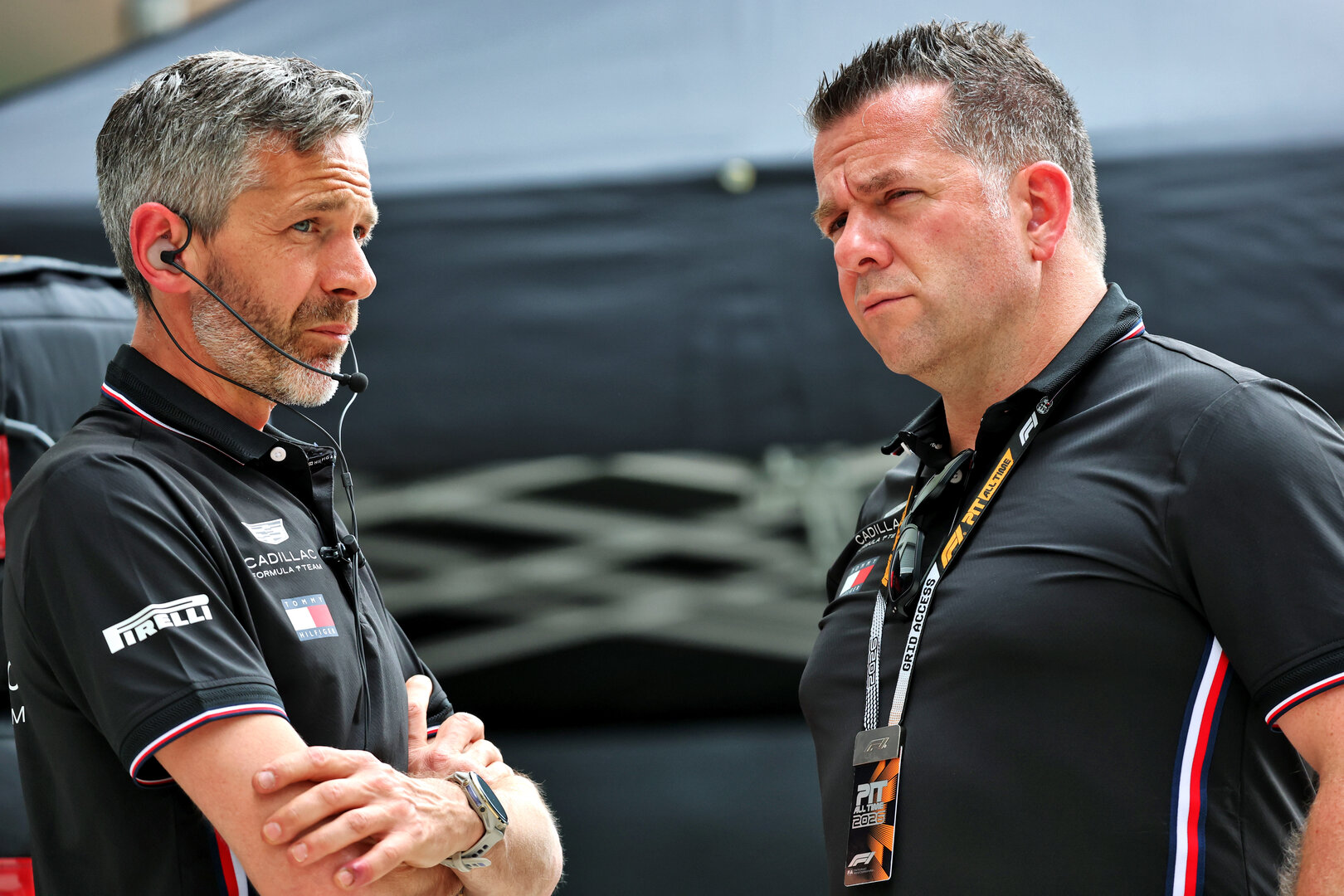 GP MIAMI, (L to R): Nathan Divey (GBR) Cadillac Formula 1 Team Chief Mechanic with Peter Crolla (GBR) Cadillac F1 Gara Team Manager.
30.04.2026. Formula 1 World Championship, Rd 4, Miami Grand Prix, Miami, Florida, USA, Preparation Day.
- www.xpbimages.com, EMail: requests@xpbimages.com © Copyright: Batchelor / XPB Images