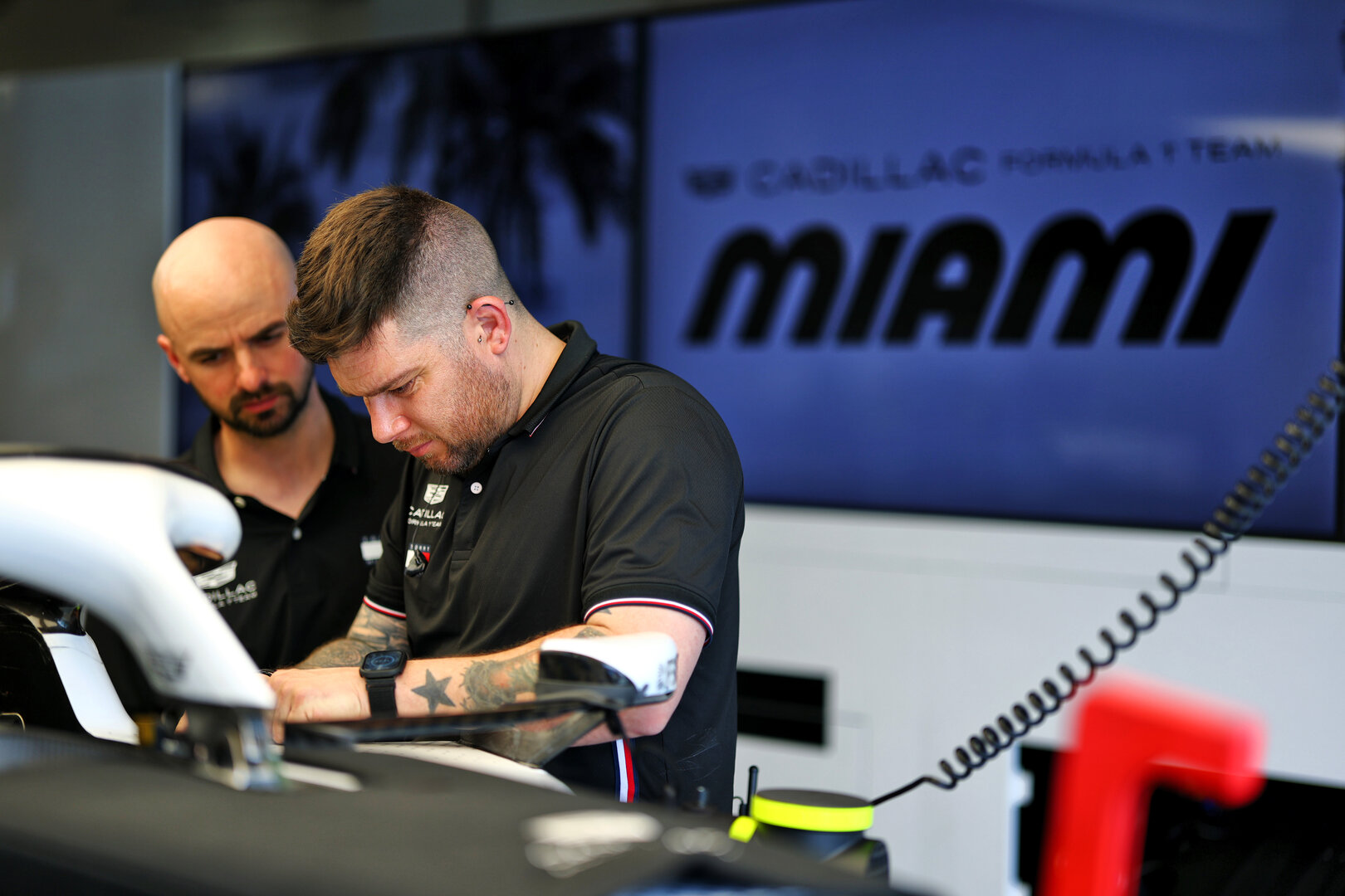 GP MIAMI, Cadillac Formula 1 Team meccanici.
30.04.2026. Formula 1 World Championship, Rd 4, Miami Grand Prix, Miami, Florida, USA, Preparation Day.
- www.xpbimages.com, EMail: requests@xpbimages.com © Copyright: Bearne / XPB Images