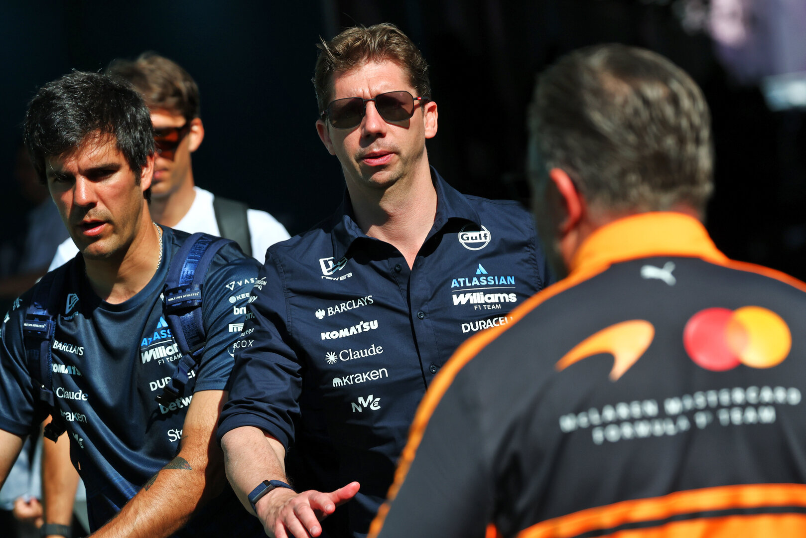 GP MIAMI, (L to R): James Vowles (GBR) Williams F1 Team, Team Principal e Zak Brown (USA) McLaren F1 Team Executive Director.
01.05.2026. Formula 1 World Championship, Rd 4, Miami Grand Prix, Miami, Florida, USA, Sprint Qualifiche Day.
- www.xpbimages.com, EMail: requests@xpbimages.com © Copyright: Bearne / XPB Images