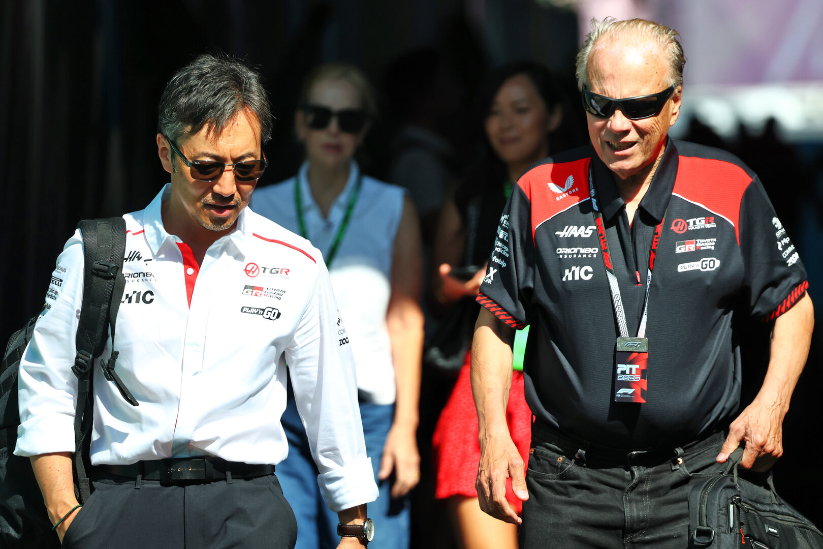 GP MIAMI, (L to R): Ayao Komatsu (JPN) Haas F1 Team Principal with Gene Haas (USA) Haas Automotion President.
01.05.2026. Formula 1 World Championship, Rd 4, Miami Grand Prix, Miami, Florida, USA, Sprint Qualifiche Day.
- www.xpbimages.com, EMail: requests@xpbimages.com © Copyright: Bearne / XPB Images