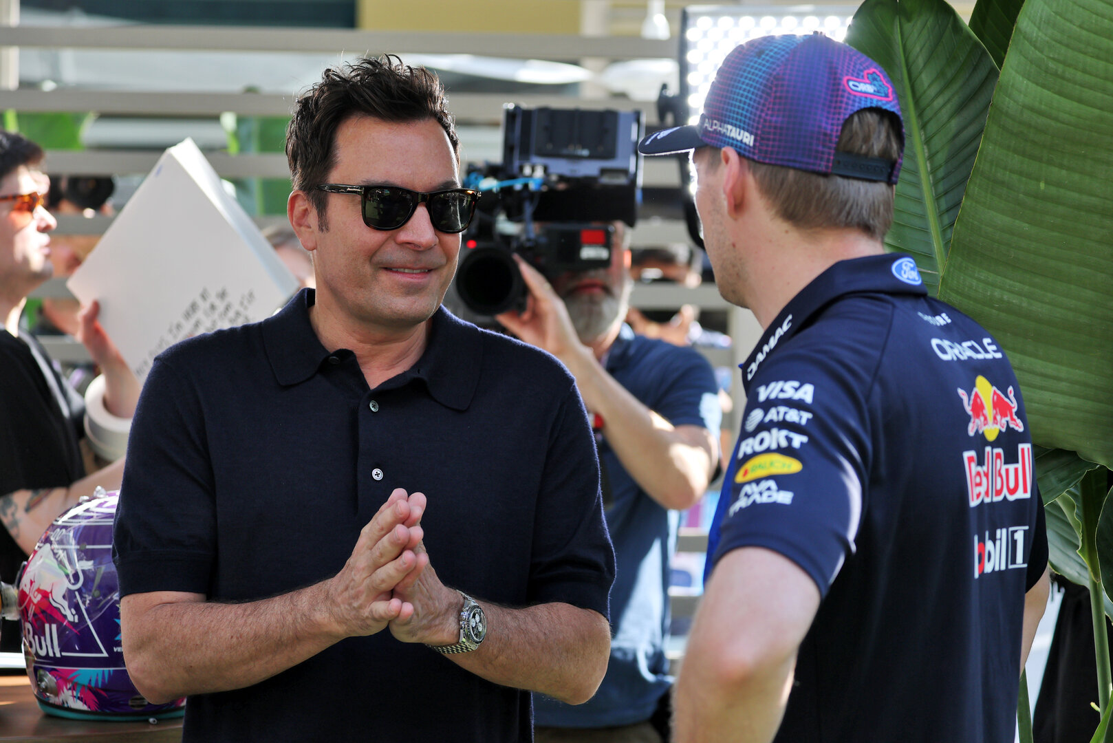 GP MIAMI, (L to R): Jimmy Fallon (USA) TV Host with Max Verstappen (NLD) Red Bull Racing.
01.05.2026. Formula 1 World Championship, Rd 4, Miami Grand Prix, Miami, Florida, USA, Sprint Qualifiche Day.
- www.xpbimages.com, EMail: requests@xpbimages.com © Copyright: Moy / XPB Images