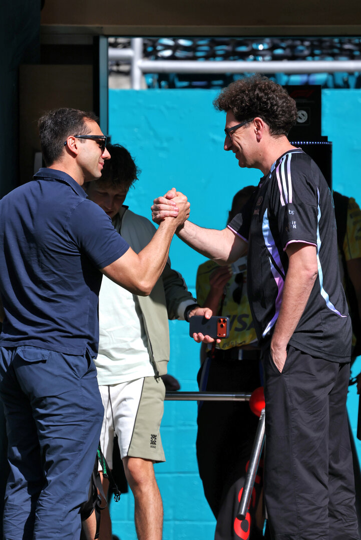 GP MIAMI, Mattia Binotto (ITA) Audi F1 Team Motorsport Chief Operating e Chief Technical Officer (Right).
01.05.2026. Formula 1 World Championship, Rd 4, Miami Grand Prix, Miami, Florida, USA, Sprint Qualifiche Day.
- www.xpbimages.com, EMail: requests@xpbimages.com © Copyright: Dunbar / XPB Images