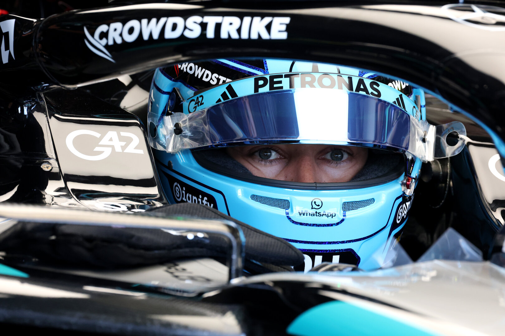 GP MIAMI, George Russell (GBR) Mercedes AMG Formula One Team W17.
01.05.2026. Formula 1 World Championship, Rd 4, Miami Grand Prix, Miami, Florida, USA, Sprint Qualifiche Day.
- www.xpbimages.com, EMail: requests@xpbimages.com © Copyright: Moy / XPB Images