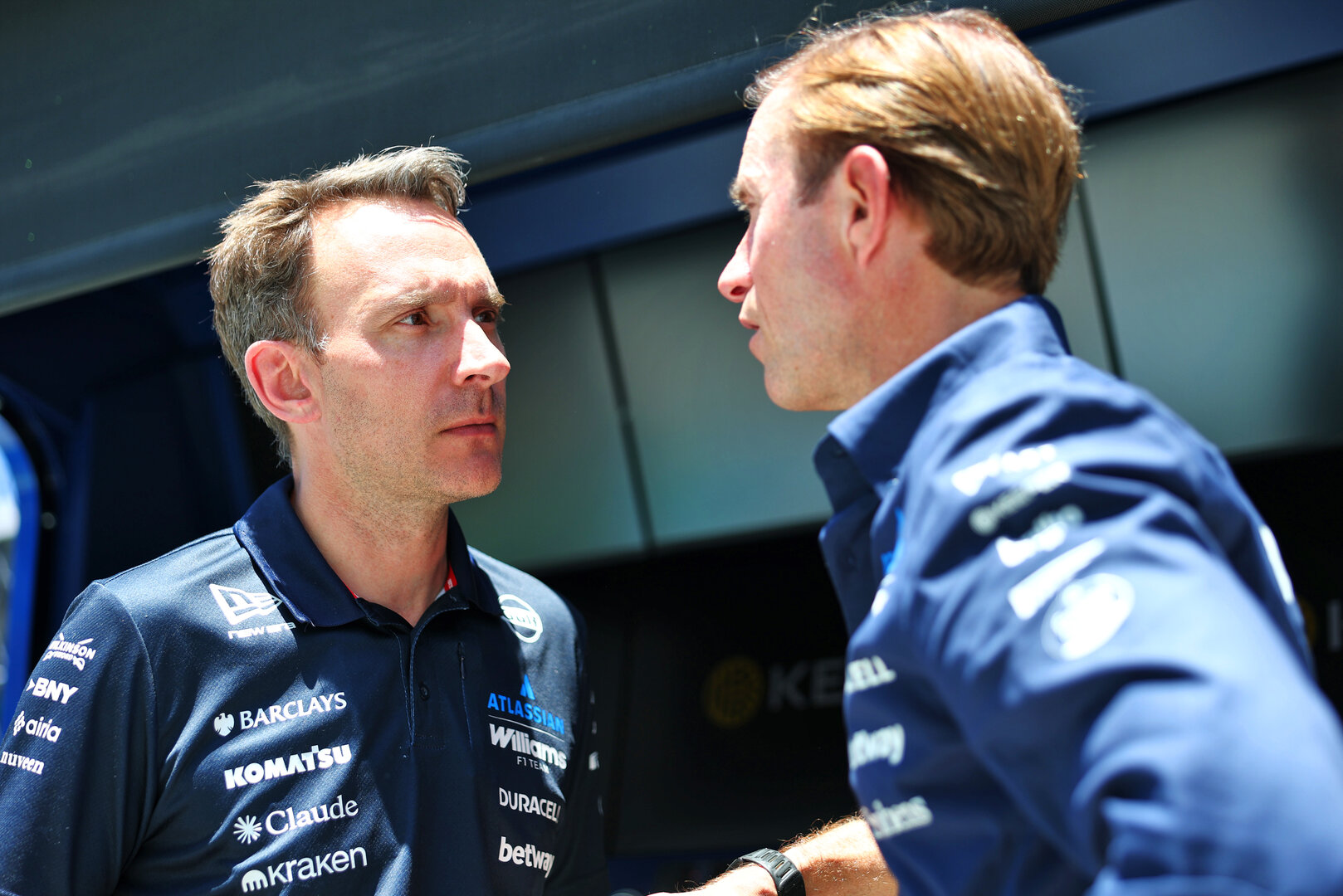 GP MIAMI, (L to R): Paul Williams (GBR) Williams F1 Team Chief Gara Engineer with James Matthews (GBR) Eden Rock Group CEO - Williams F1 Team Board Member.
01.05.2026. Formula 1 World Championship, Rd 4, Miami Grand Prix, Miami, Florida, USA, Sprint Qualifiche Day.
- www.xpbimages.com, EMail: requests@xpbimages.com © Copyright: Bearne / XPB Images