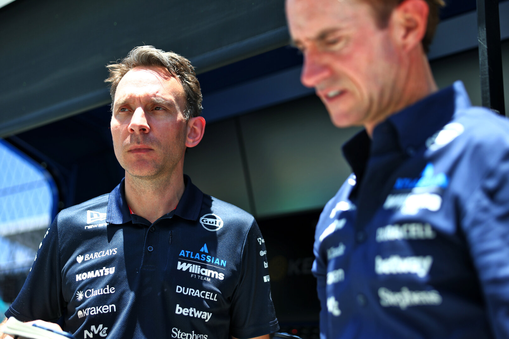 GP MIAMI, (L to R): Paul Williams (GBR) Williams F1 Team Chief Gara Engineer with James Matthews (GBR) Eden Rock Group CEO - Williams F1 Team Board Member.
01.05.2026. Formula 1 World Championship, Rd 4, Miami Grand Prix, Miami, Florida, USA, Sprint Qualifiche Day.
- www.xpbimages.com, EMail: requests@xpbimages.com © Copyright: Bearne / XPB Images