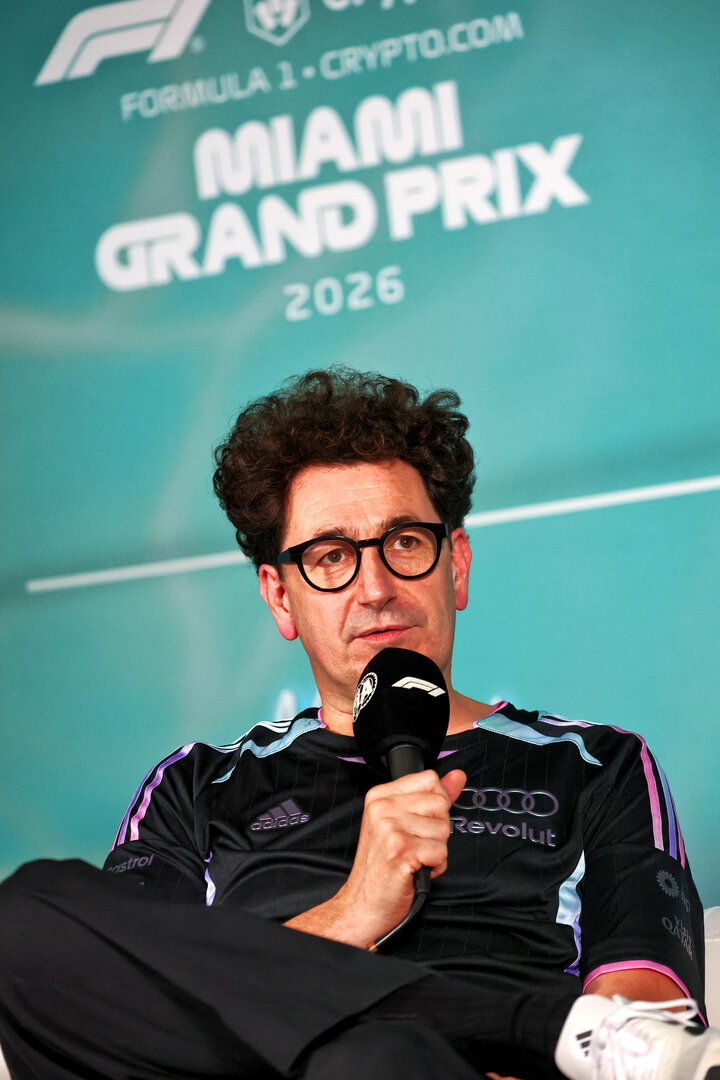 GP MIAMI, Mattia Binotto (ITA) Audi F1 Team Motorsport Chief Operating e Chief Technical Officer in the FIA Press Conference.
01.05.2026. Formula 1 World Championship, Rd 4, Miami Grand Prix, Miami, Florida, USA, Sprint Qualifiche Day.
- www.xpbimages.com, EMail: requests@xpbimages.com © Copyright: Bearne / XPB Images