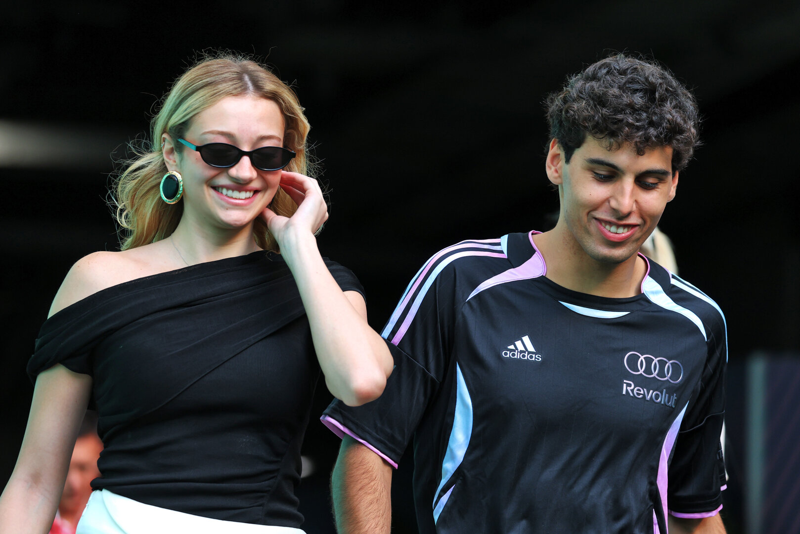 GP MIAMI, (L to R): Isabella Bernardini (BRA) with her boyfriend Gabriel Bortoleto (BRA) Audi F1 Team.
02.05.2026. Formula 1 World Championship, Rd 4, Miami Grand Prix, Miami, Florida, USA, Sprint e Qualifiche Day.
- www.xpbimages.com, EMail: requests@xpbimages.com © Copyright: Moy / XPB Images