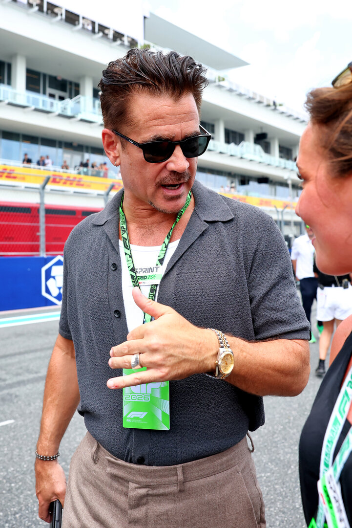 GP MIAMI, Colin Farrell (IRE) Actor, on the grid.
02.05.2026. Formula 1 World Championship, Rd 4, Miami Grand Prix, Miami, Florida, USA, Sprint e Qualifiche Day.
- www.xpbimages.com, EMail: requests@xpbimages.com © Copyright: Bearne / XPB Images