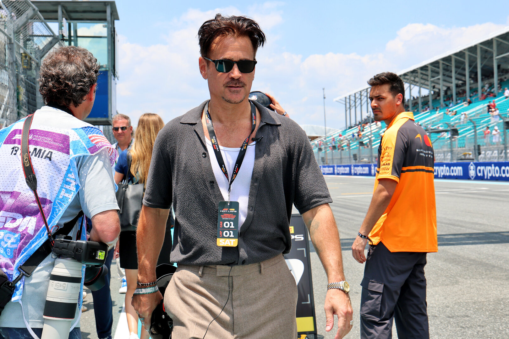 GP MIAMI, Colin Farrell (IRE) Actor, on the grid.
02.05.2026. Formula 1 World Championship, Rd 4, Miami Grand Prix, Miami, Florida, USA, Sprint e Qualifiche Day.
- www.xpbimages.com, EMail: requests@xpbimages.com © Copyright: Batchelor / XPB Images