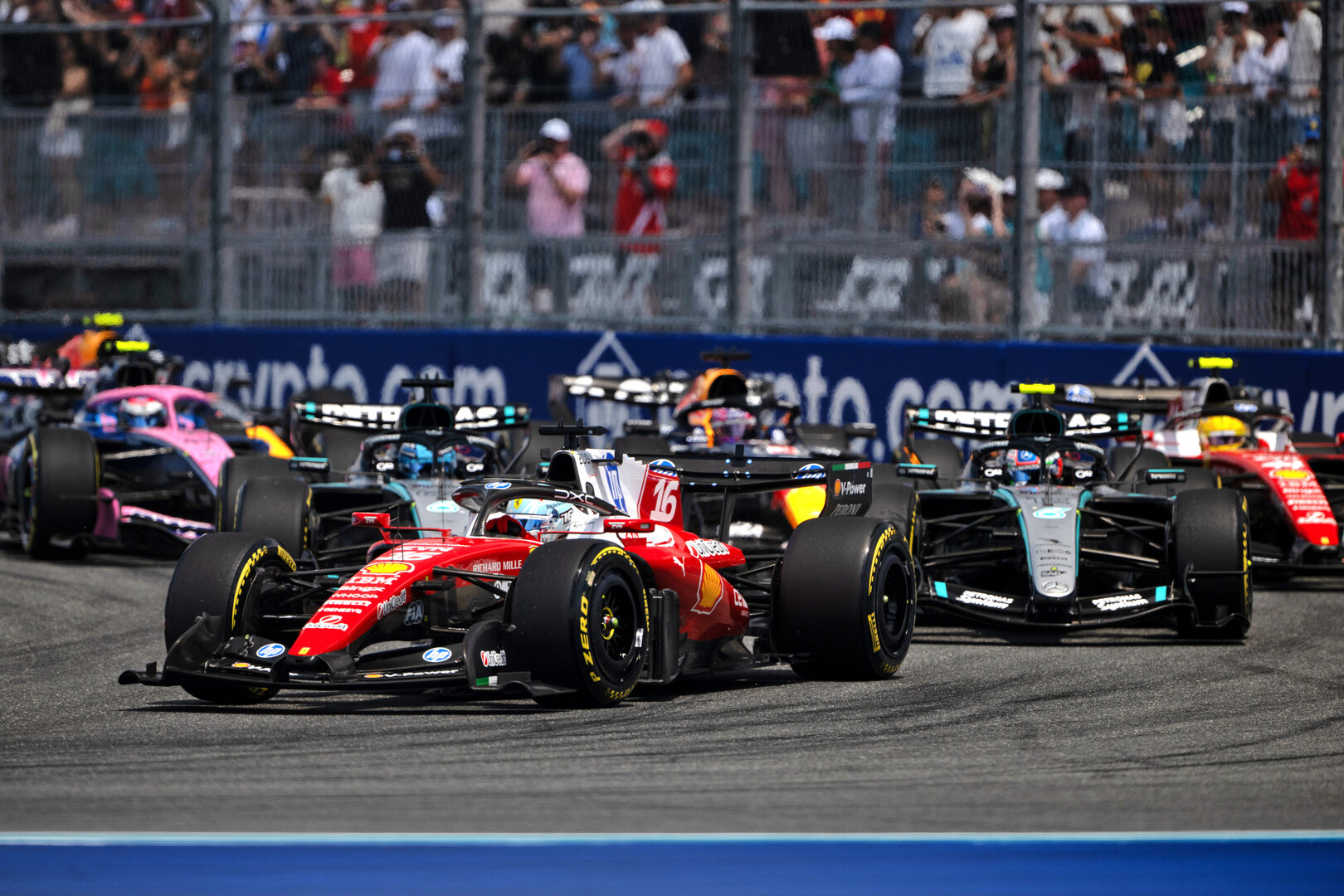 GP MIAMI, Charles Leclerc (MON) Ferrari SF-26 at the partenza of Sprint.
02.05.2026. Formula 1 World Championship, Rd 4, Miami Grand Prix, Miami, Florida, USA, Sprint e Qualifiche Day.
- www.xpbimages.com, EMail: requests@xpbimages.com © Copyright: Price / XPB Images
