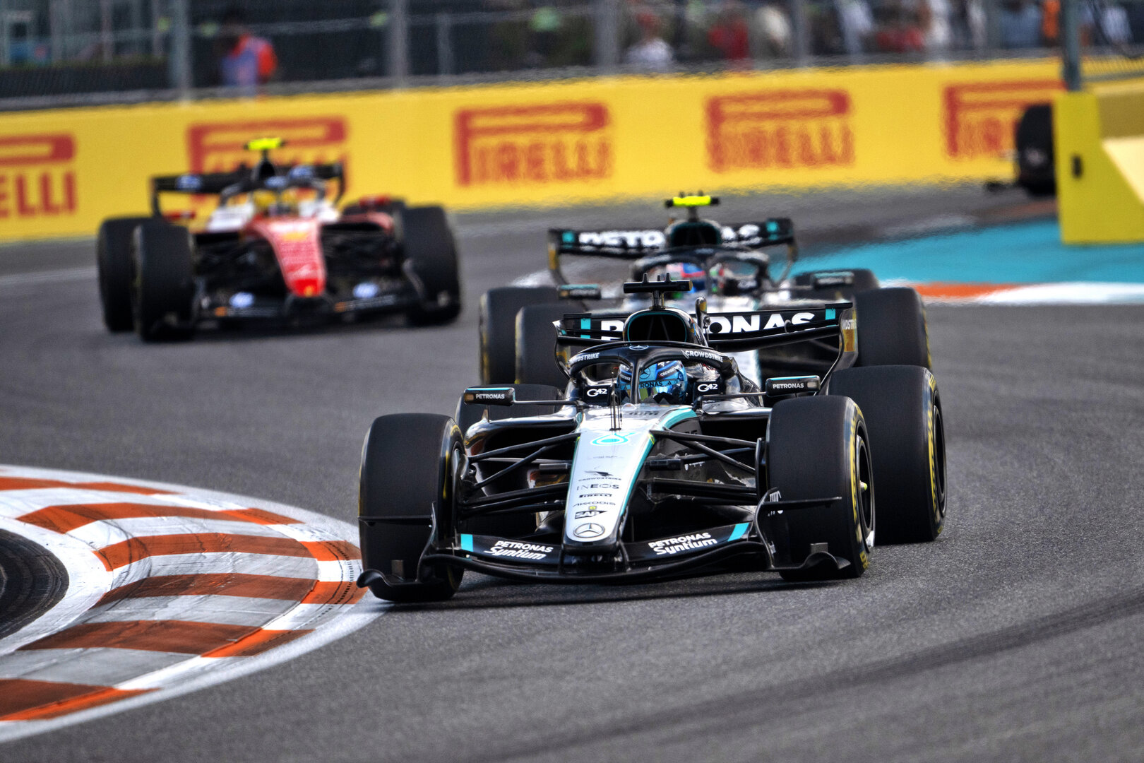 GP MIAMI, George Russell (GBR) Mercedes AMG Formula One Team W17.
02.05.2026. Formula 1 World Championship, Rd 4, Miami Grand Prix, Miami, Florida, USA, Sprint e Qualifiche Day.
- www.xpbimages.com, EMail: requests@xpbimages.com © Copyright: Price / XPB Images