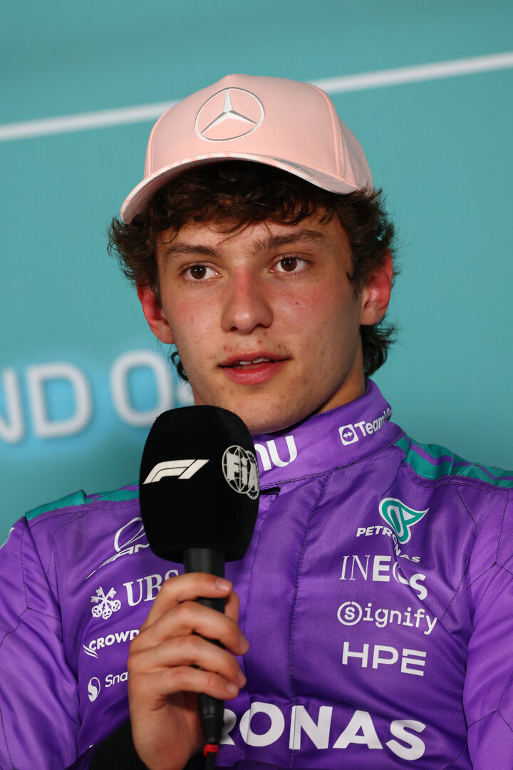 GP MIAMI, Andrea Kimi Antonelli (ITA) Mercedes AMG Formula One Team in the post qualifying FIA Press Conference.
02.05.2026. Formula 1 World Championship, Rd 4, Miami Grand Prix, Miami, Florida, USA, Sprint e Qualifiche Day.
- www.xpbimages.com, EMail: requests@xpbimages.com © Copyright: Bearne / XPB Images