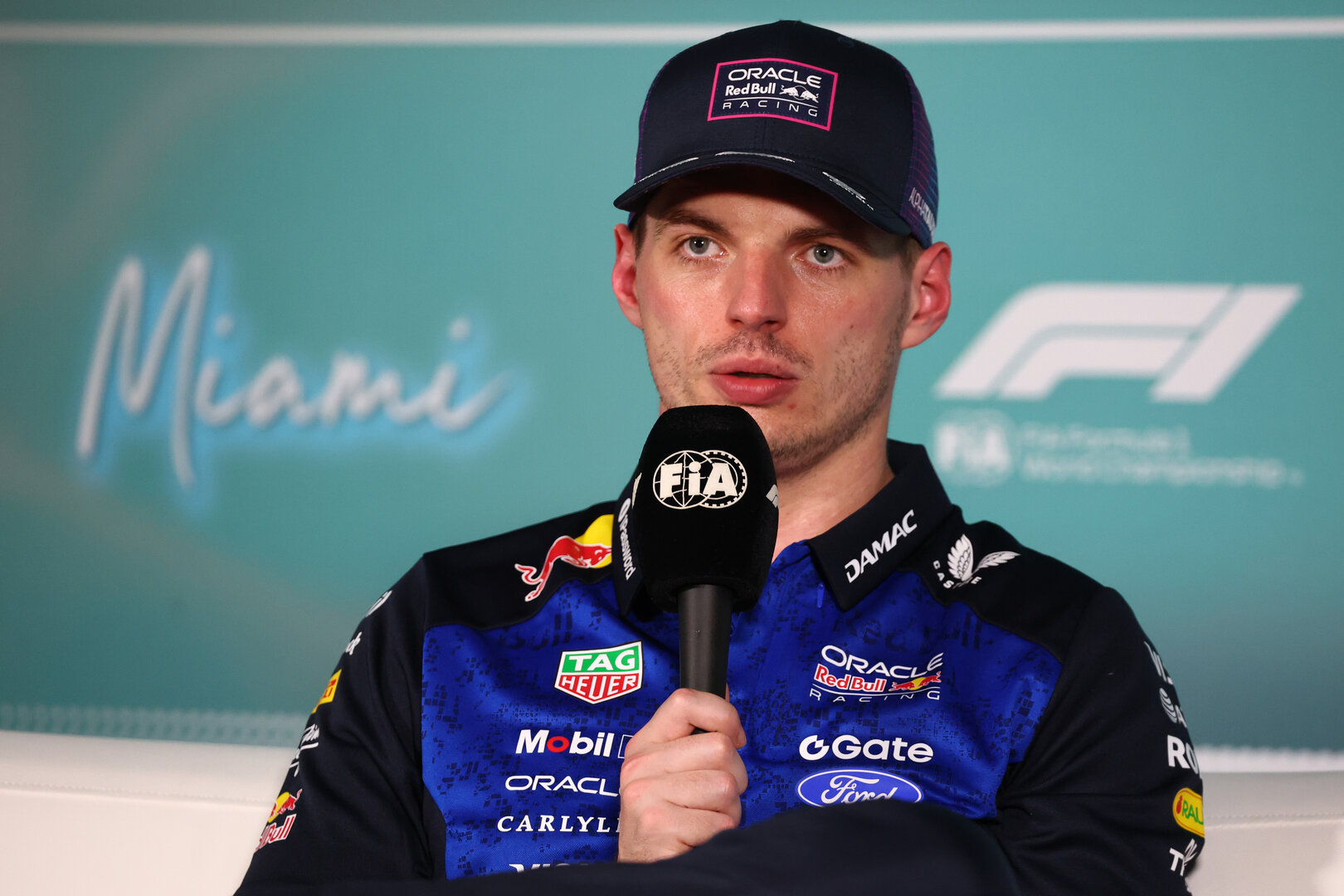 GP MIAMI, Max Verstappen (NLD) Red Bull Racing in the post qualifying FIA Press Conference.
02.05.2026. Formula 1 World Championship, Rd 4, Miami Grand Prix, Miami, Florida, USA, Sprint e Qualifiche Day.
- www.xpbimages.com, EMail: requests@xpbimages.com © Copyright: Bearne / XPB Images