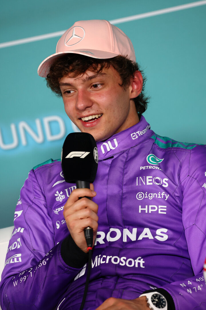GP MIAMI, Andrea Kimi Antonelli (ITA) Mercedes AMG Formula One Team in the post qualifying FIA Press Conference.
02.05.2026. Formula 1 World Championship, Rd 4, Miami Grand Prix, Miami, Florida, USA, Sprint e Qualifiche Day.
- www.xpbimages.com, EMail: requests@xpbimages.com © Copyright: Bearne / XPB Images