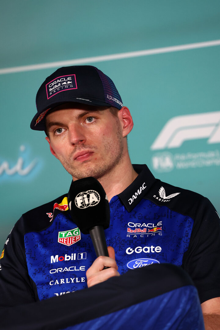 GP MIAMI, Max Verstappen (NLD) Red Bull Racing in the post qualifying FIA Press Conference.
02.05.2026. Formula 1 World Championship, Rd 4, Miami Grand Prix, Miami, Florida, USA, Sprint e Qualifiche Day.
- www.xpbimages.com, EMail: requests@xpbimages.com © Copyright: Bearne / XPB Images