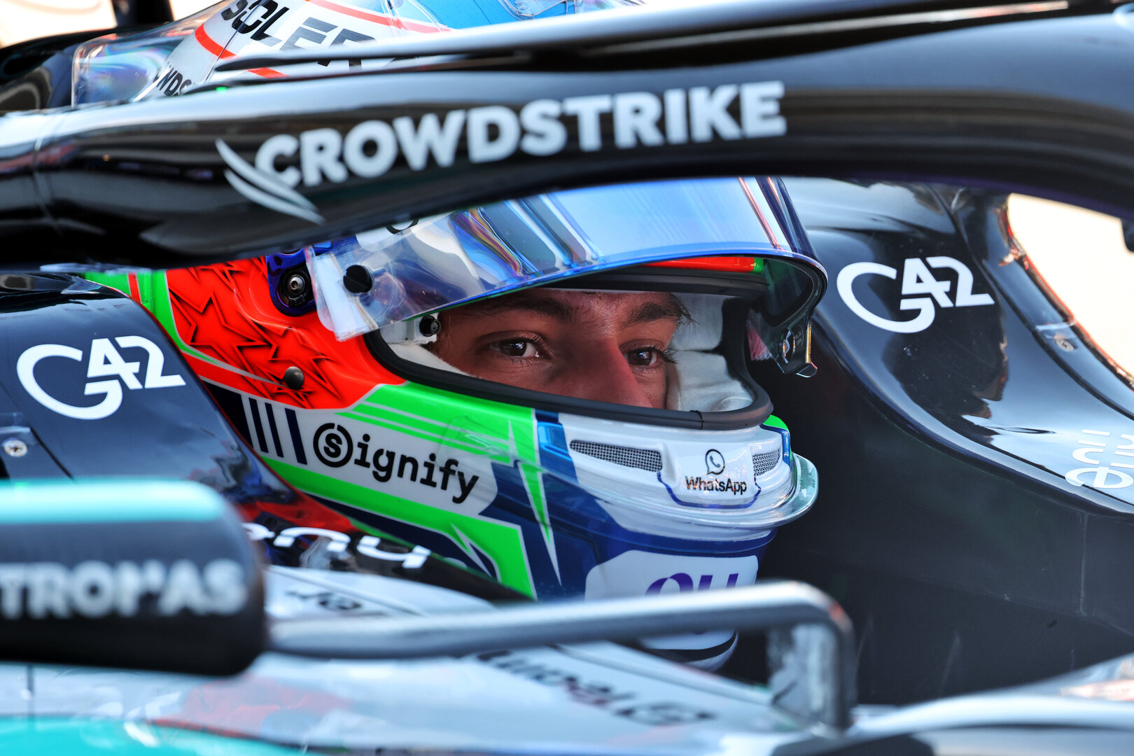 GP MIAMI, Andrea Kimi Antonelli (ITA) Mercedes AMG Formula One Team W17 in qualifying parc ferme.
02.05.2026. Formula 1 World Championship, Rd 4, Miami Grand Prix, Miami, Florida, USA, Sprint e Qualifiche Day.
- www.xpbimages.com, EMail: requests@xpbimages.com © Copyright: Charniaux / XPB Images