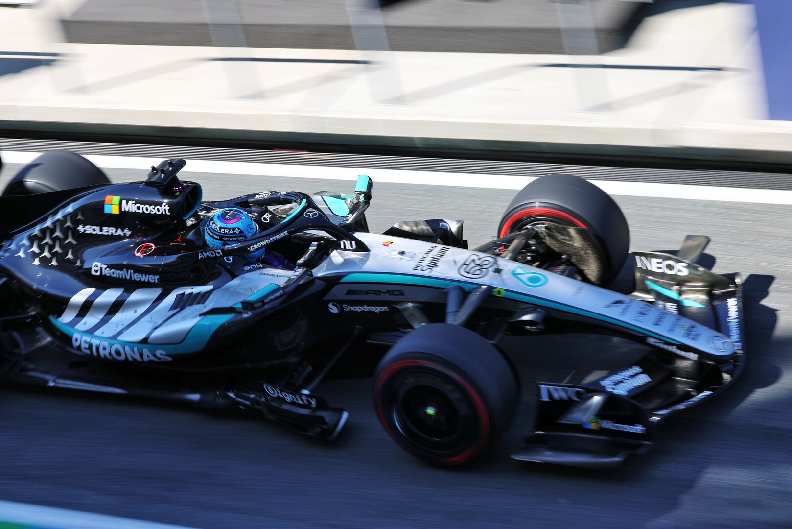 GP MIAMI, George Russell (GBR) Mercedes AMG Formula One Team W17.
02.05.2026. Formula 1 World Championship, Rd 4, Miami Grand Prix, Miami, Florida, USA, Sprint e Qualifiche Day.
 - www.xpbimages.com, EMail: requests@xpbimages.com © Copyright: Rew / XPB Images