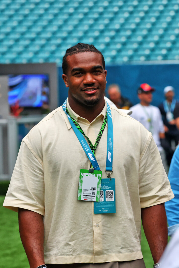 GP MIAMI, Tyrel Dodson (USA) Miami Dolphins NFL Player.
03.05.2026. Formula 1 World Championship, Rd 4, Miami Grand Prix, Miami, Florida, USA, Gara Day.
- www.xpbimages.com, EMail: requests@xpbimages.com © Copyright: Patching / XPB Images