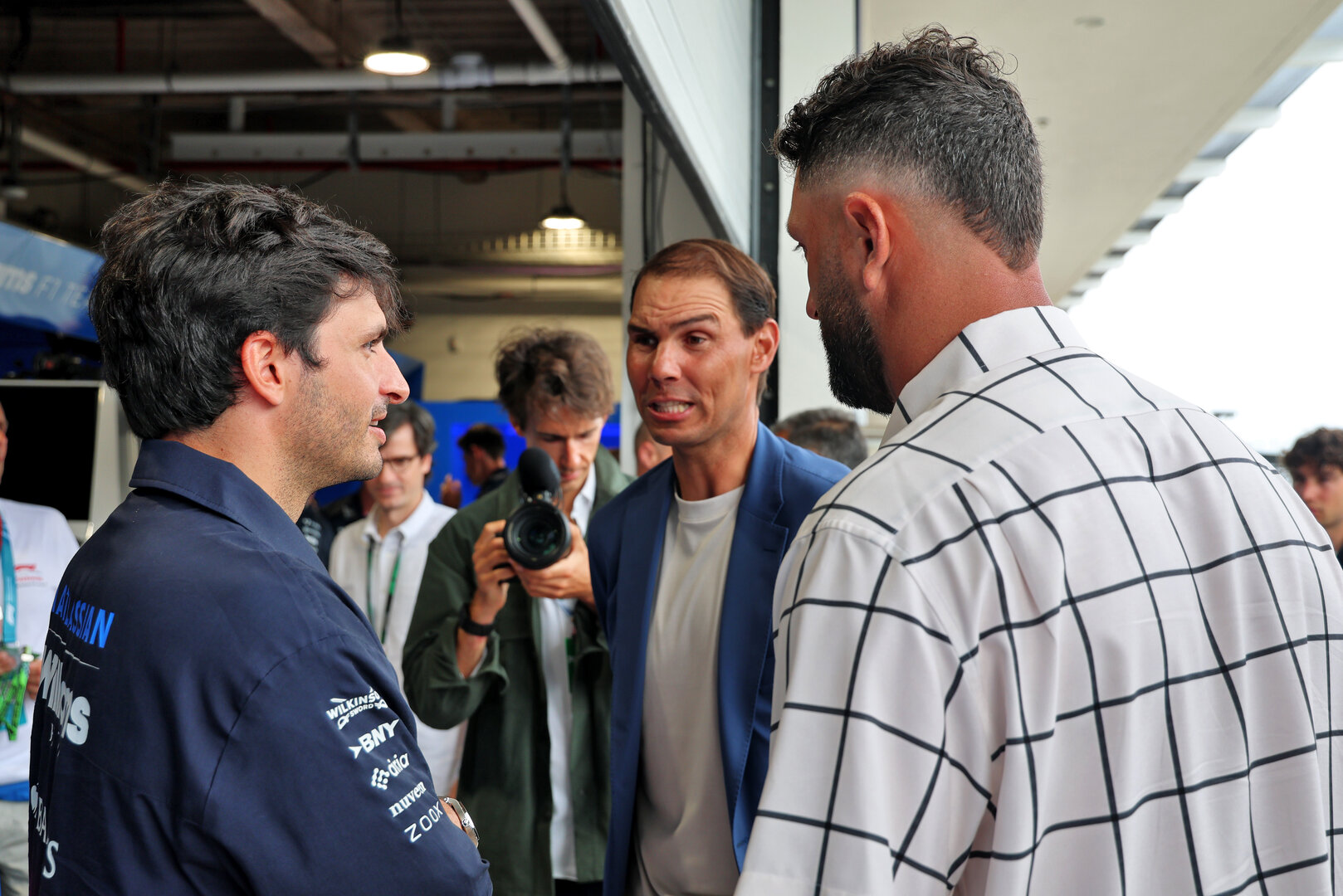 GP MIAMI, (L to R): Carlos Sainz (ESP) Williams F1 Team with Rafael Nadal (ESP) Tennis Player e Jon Rahm (ESP) Golfer.
03.05.2026. Formula 1 World Championship, Rd 4, Miami Grand Prix, Miami, Florida, USA, Gara Day.
- www.xpbimages.com, EMail: requests@xpbimages.com © Copyright: Batchelor / XPB Images