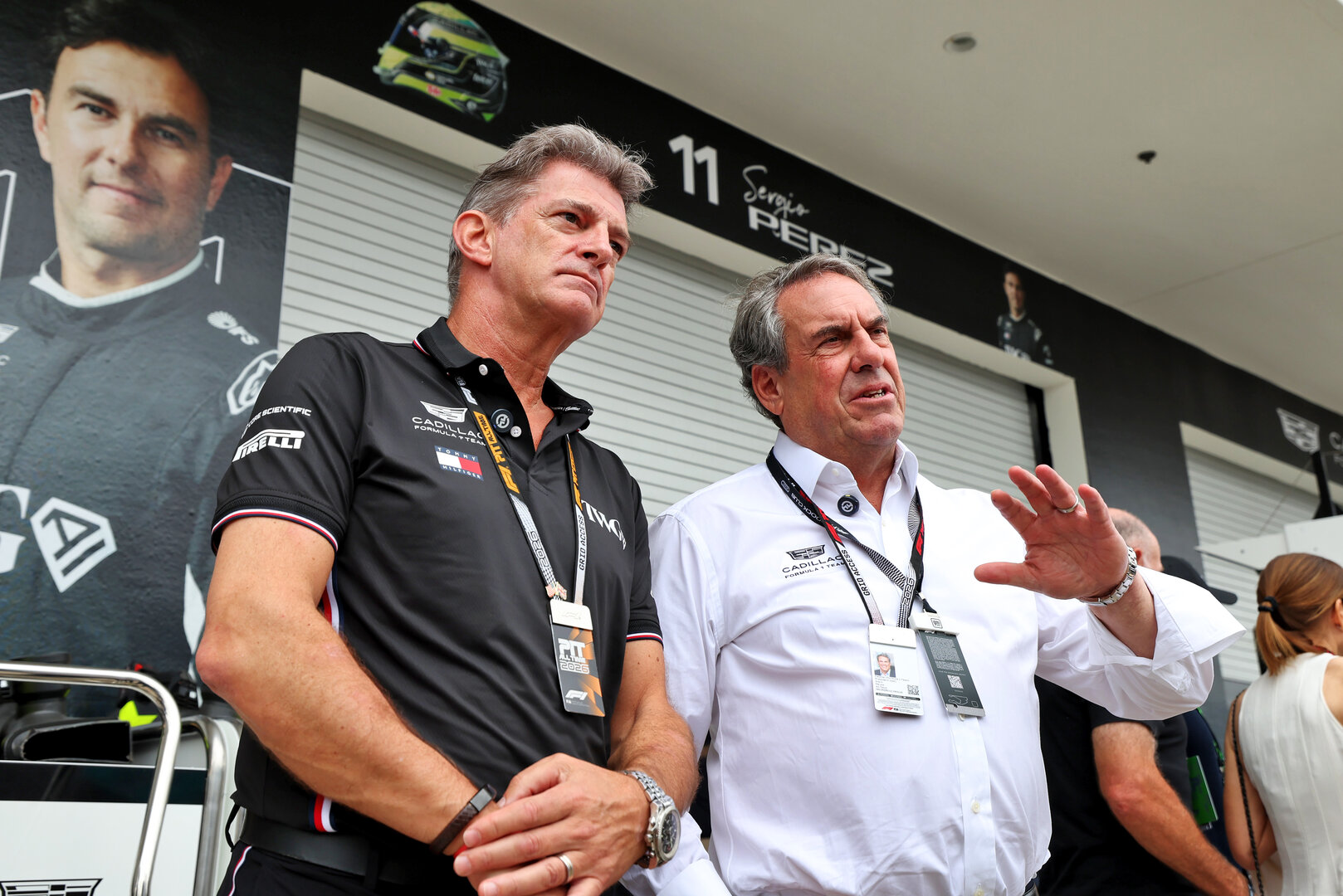 GP MIAMI, (L to R): Graeme Lowdon (GBR) Cadillac Formula 1 Team, Team Principal with Mark Reuss (USA) General Motors President.
03.05.2026. Formula 1 World Championship, Rd 4, Miami Grand Prix, Miami, Florida, USA, Gara Day.
- www.xpbimages.com, EMail: requests@xpbimages.com © Copyright: Rew / XPB Images